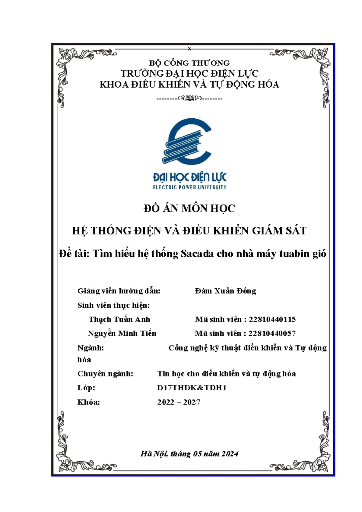 Đồ án môn học Hệ thống điện và điều khiển giám sát: Nghiên cứu SCADA ...
