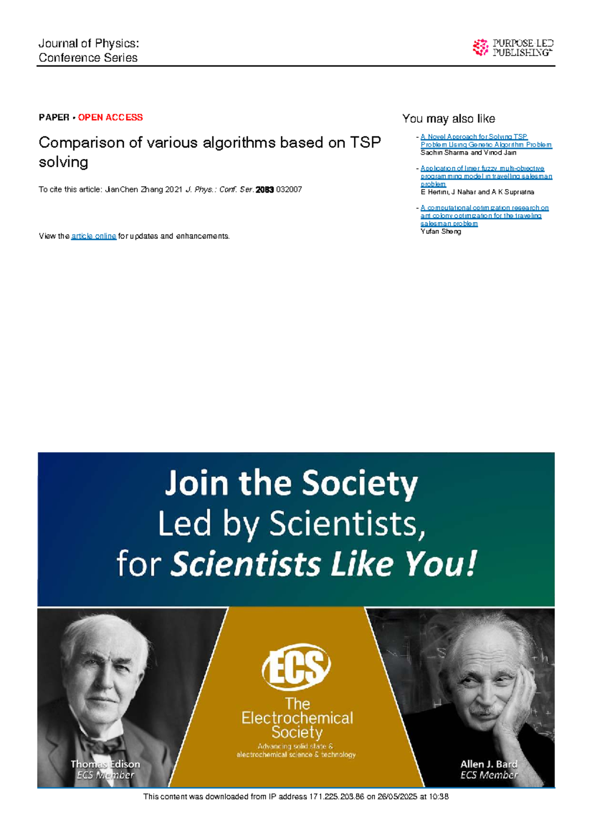 Comparison of Algorithms for Solving TSP: ICAPC 2021 Insights - Studocu