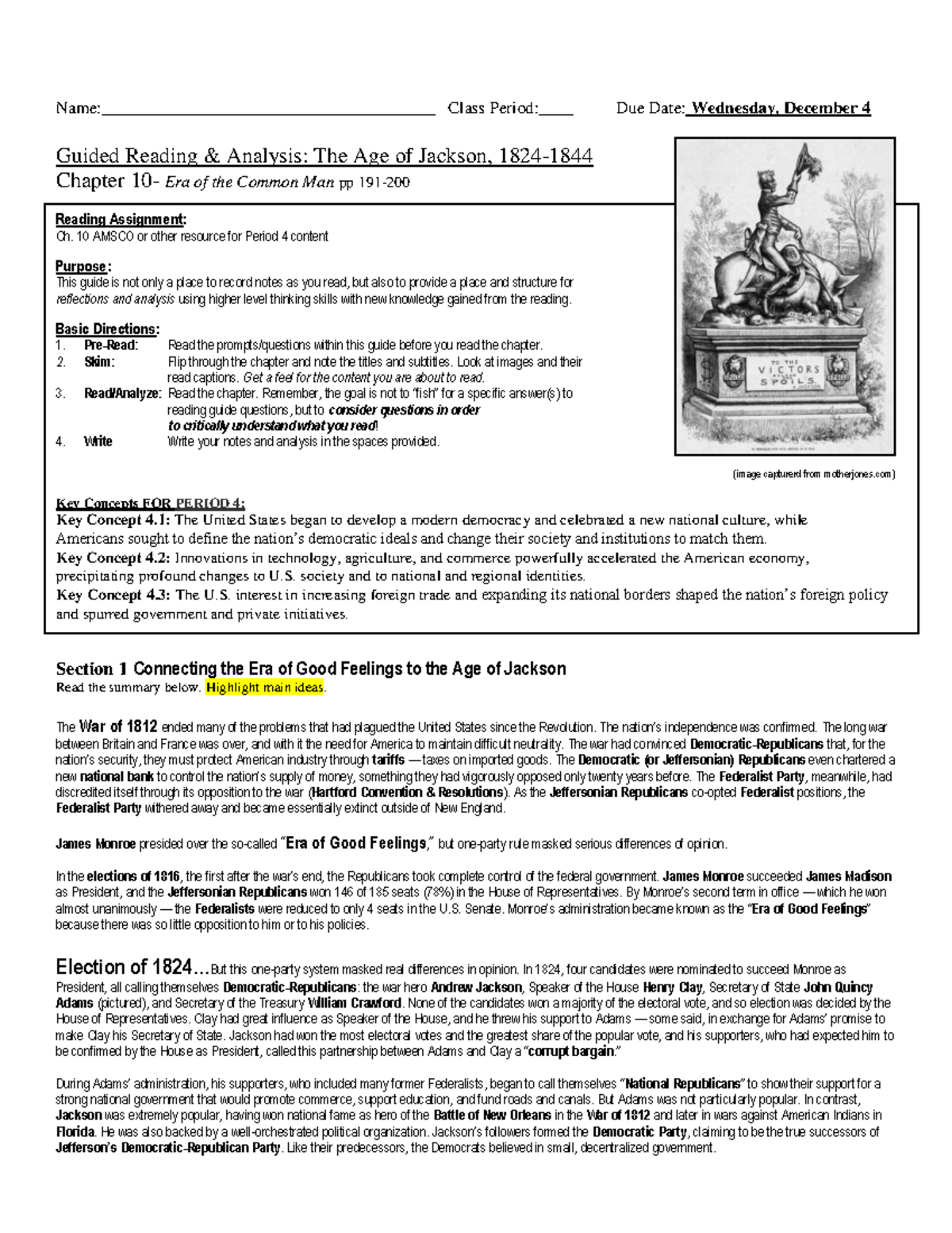 Amsco+Chapter+10+Review - Name ...