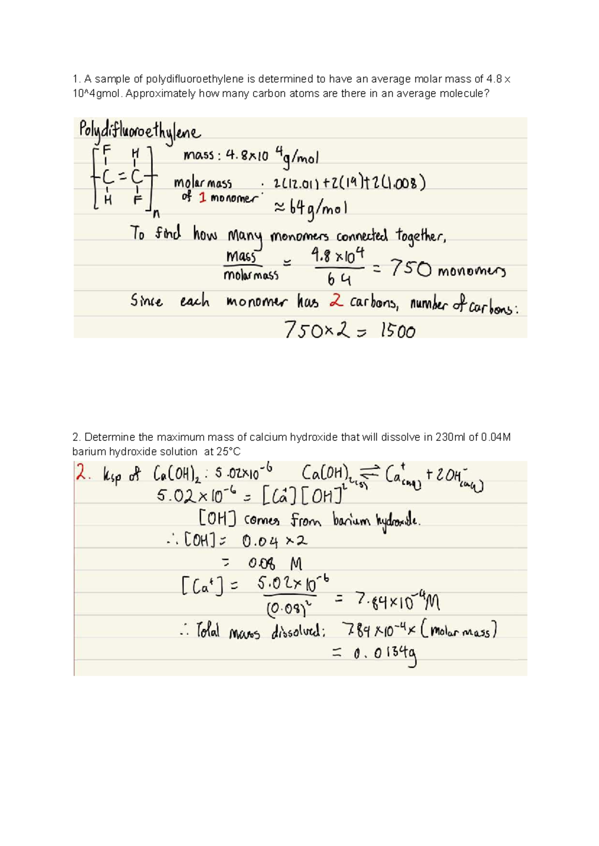 Chem Trial: Molar Mass, Solubility, and Halide Differentiation - Studocu