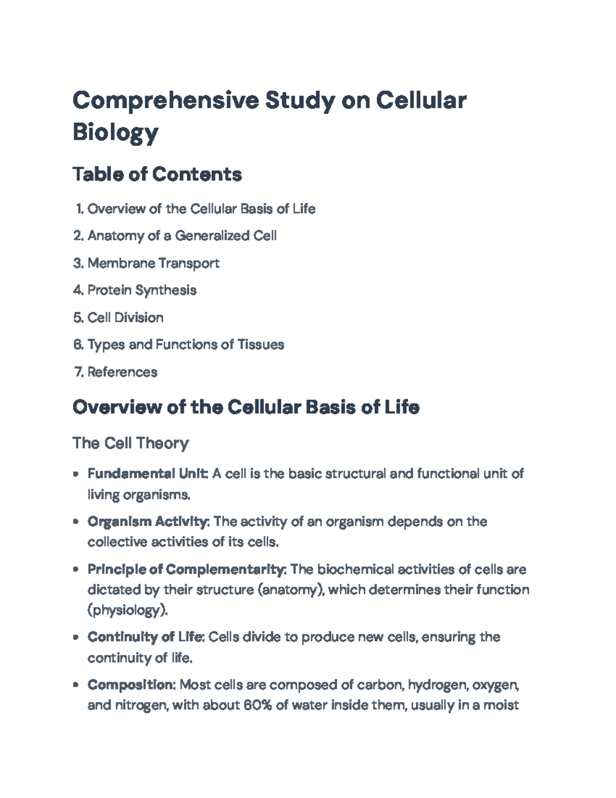 Comprehensive Study on Cellular Biology - Final Exam Notes ...