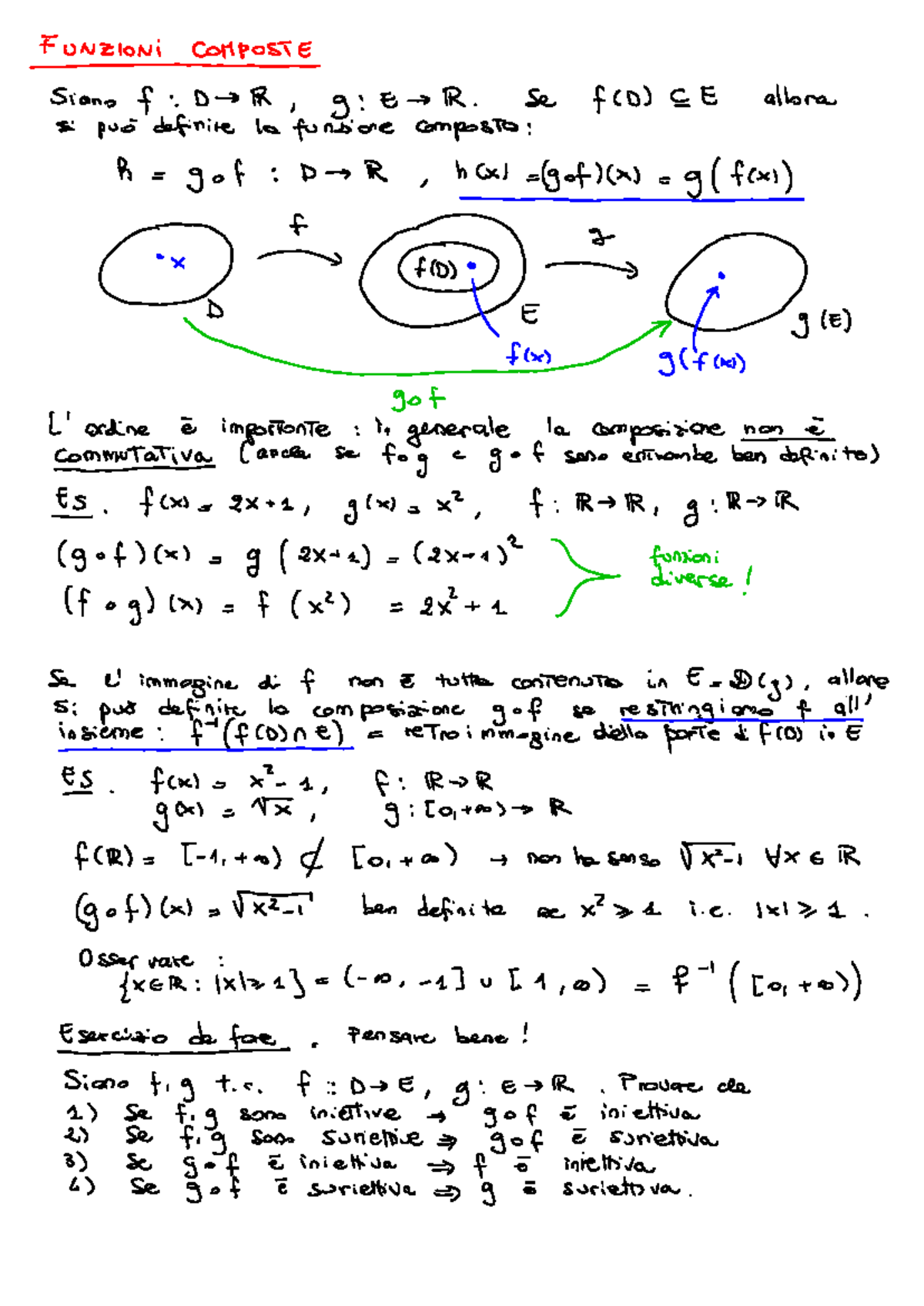 16-10-19 - Lecture Notes on Composite and Inverse Functions - Studocu