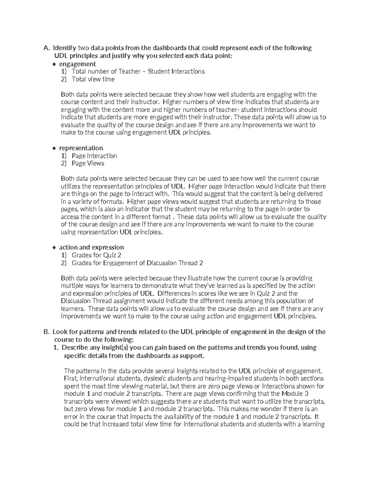D296 Task 3: Analyzing UDL Principles in English Writing 101 Design ...