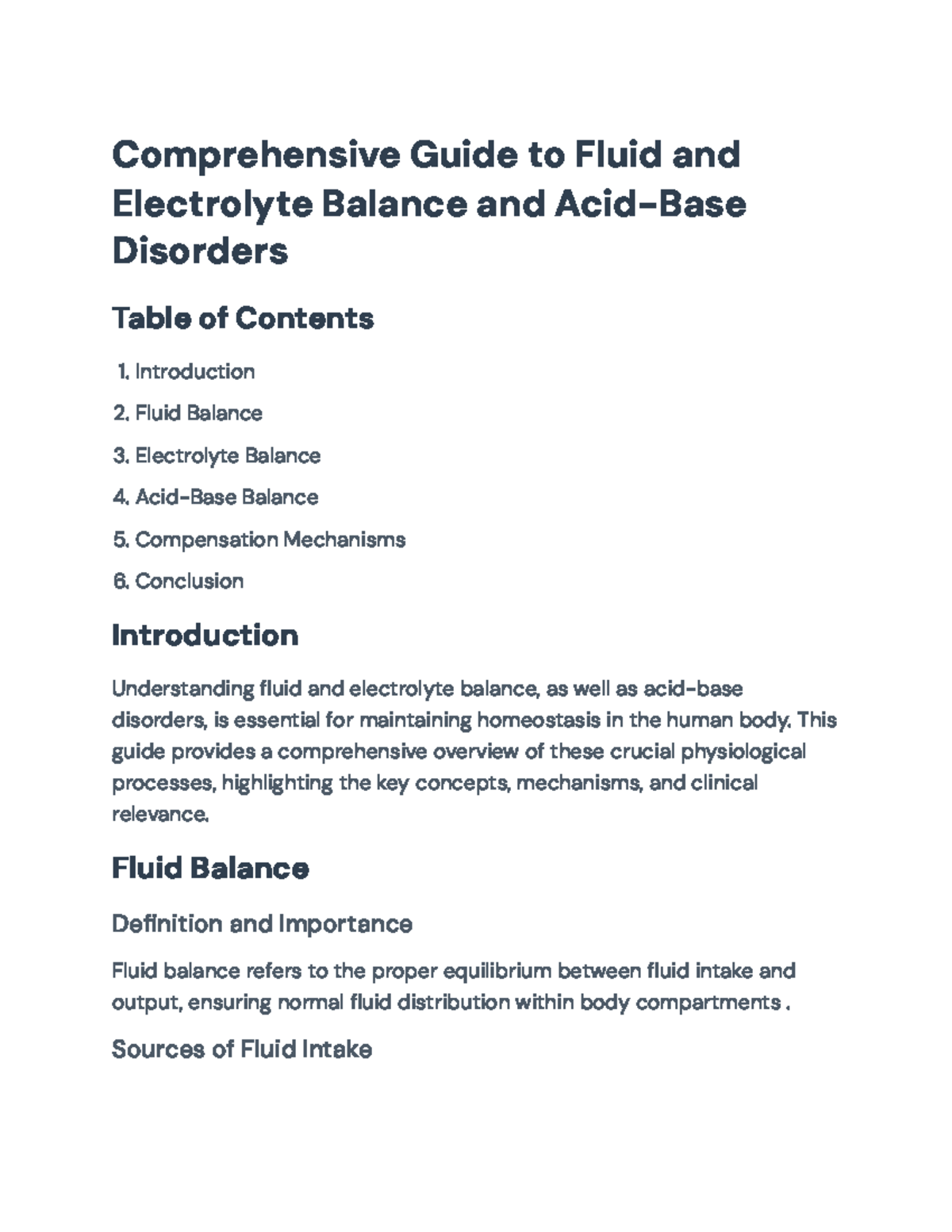 Fluid, Electrolyte, and Acid-Base Balance: A Comprehensive Guide ...