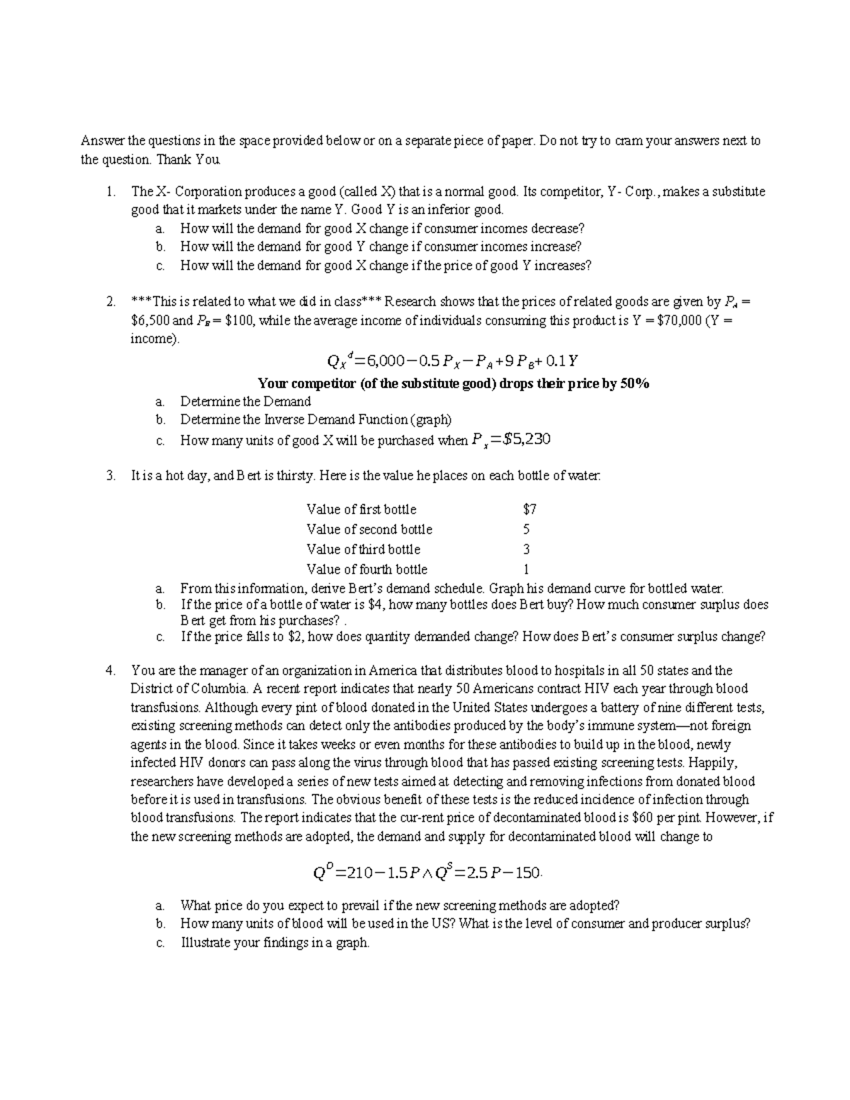 Practice Quiz 1: Demand Analysis and Consumer Behavior - Studocu
