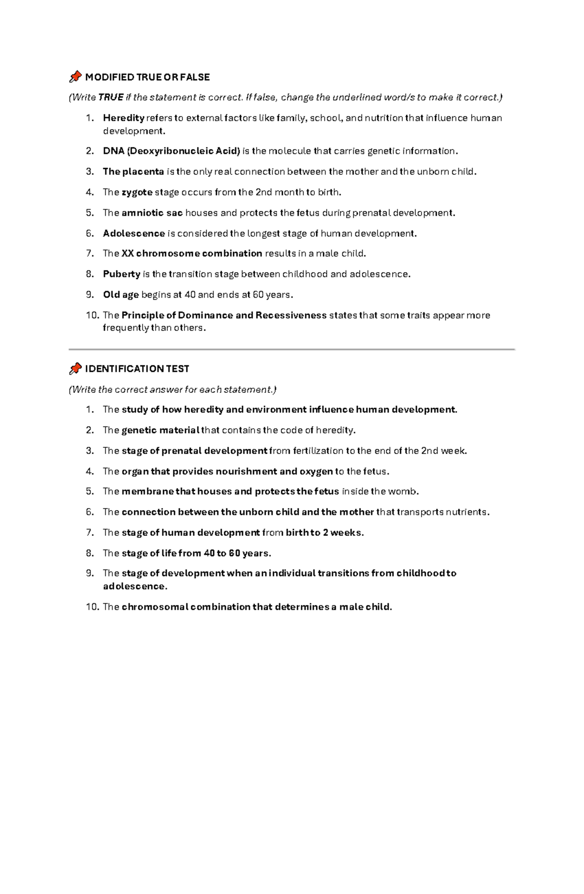 MODS 3 PSY111 PRAC TEST - practice tests - MODIFIED TRUE OR FALSE ...