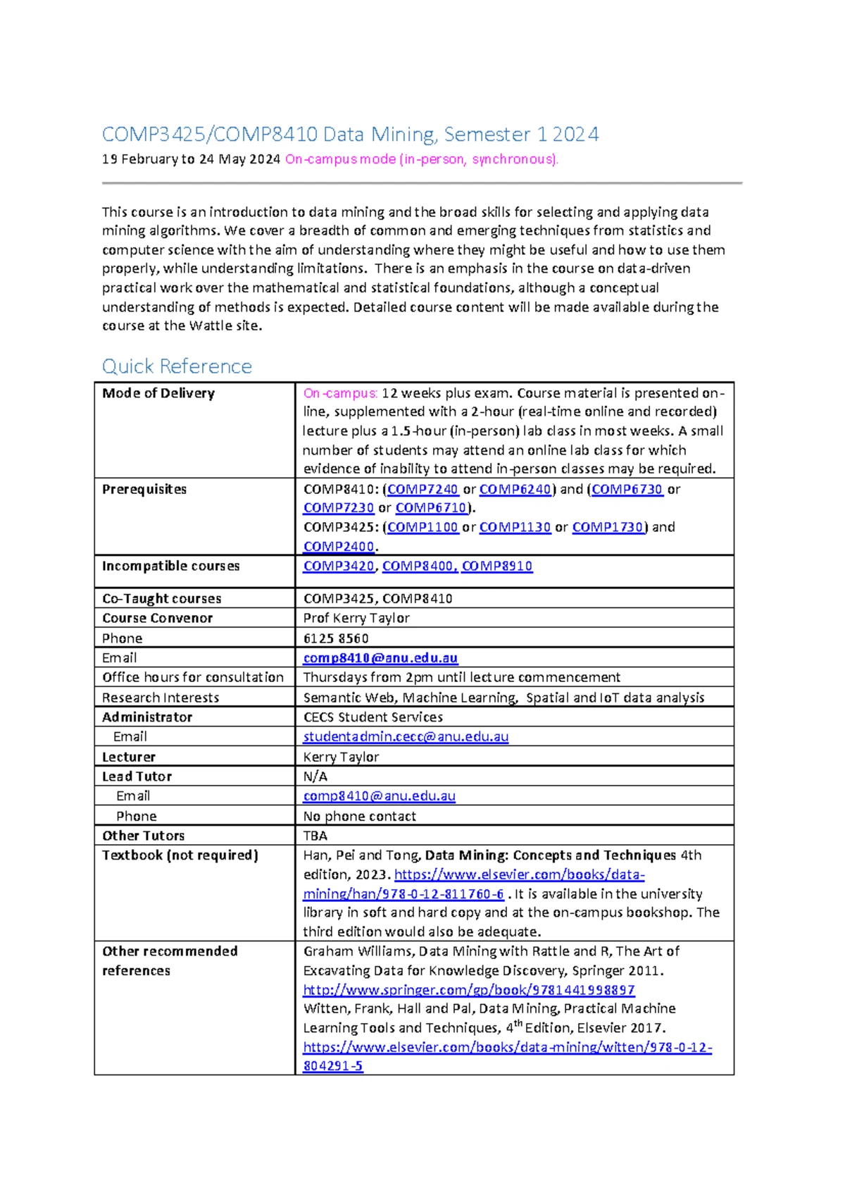 COMP8410 Data Mining Assignment 2 Guidelines and Requirements - Studocu