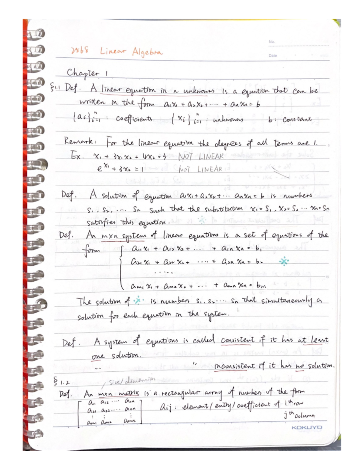 Linear Algebra Concepts and Techniques (Course A2) - Studocu