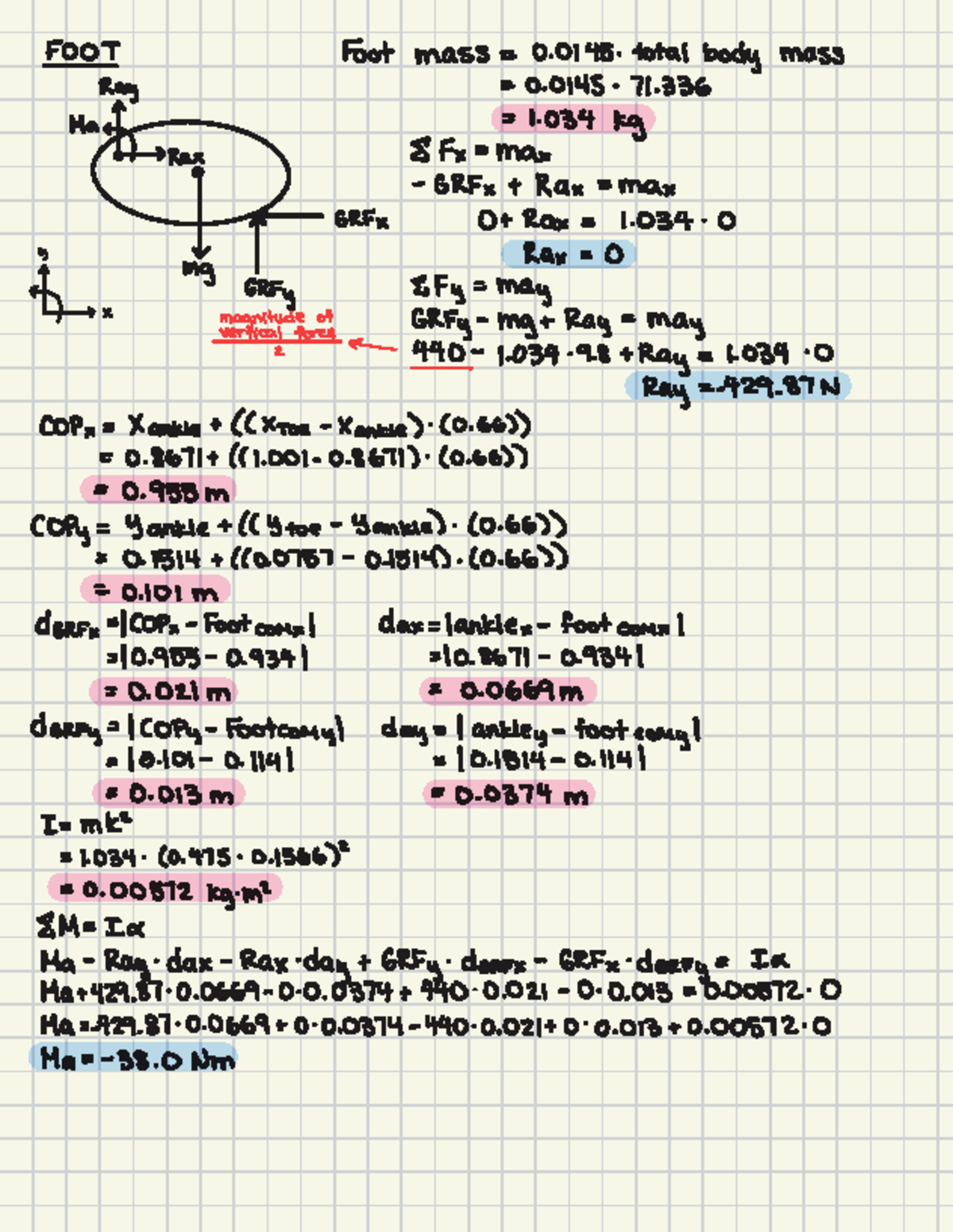 FBD Calculations for Foot Dynamics in Physics (PHYS 101) - Studocu