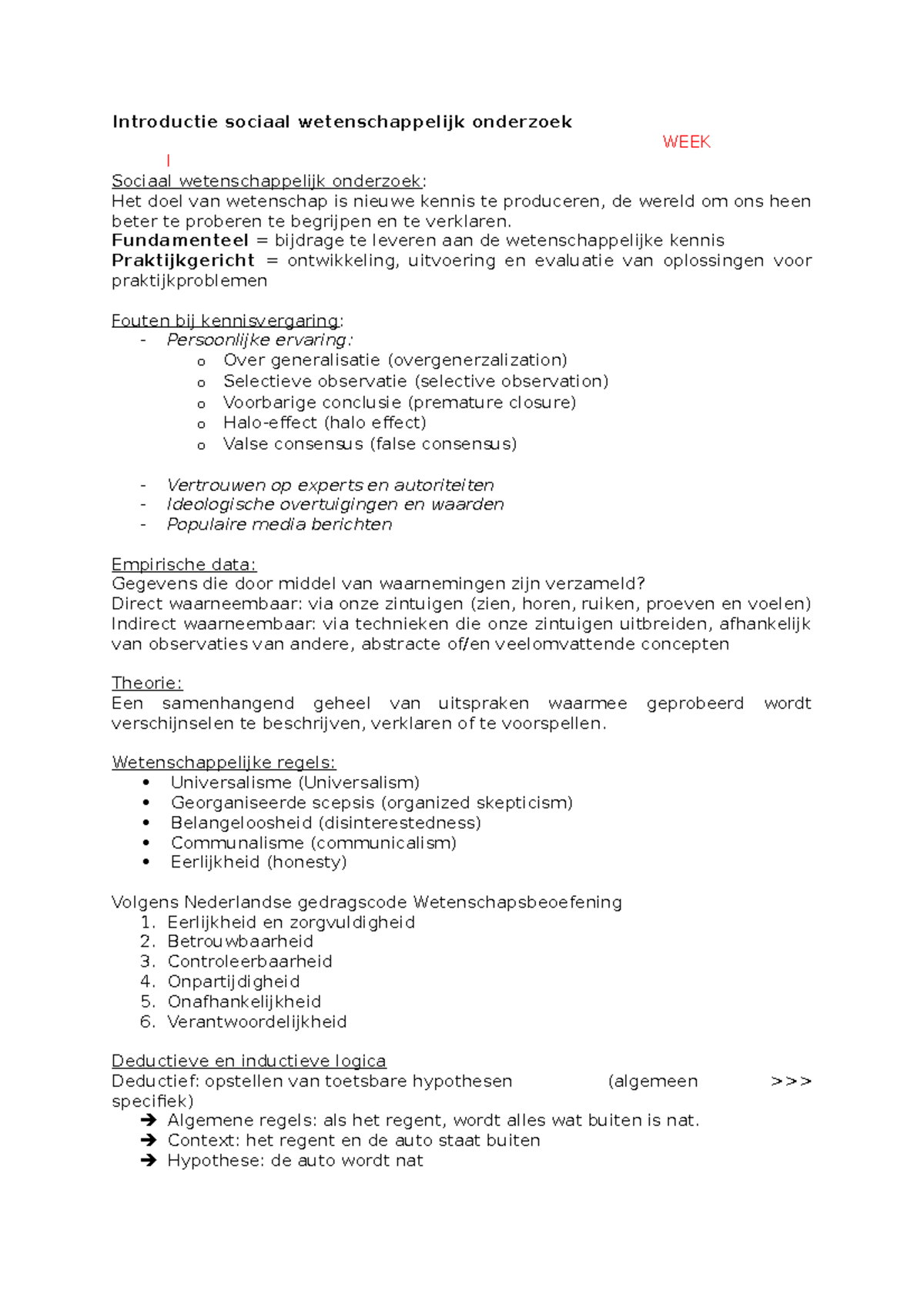 Introductie tot Sociaal Wetenschappelijk Onderzoek: Een Overzicht ...