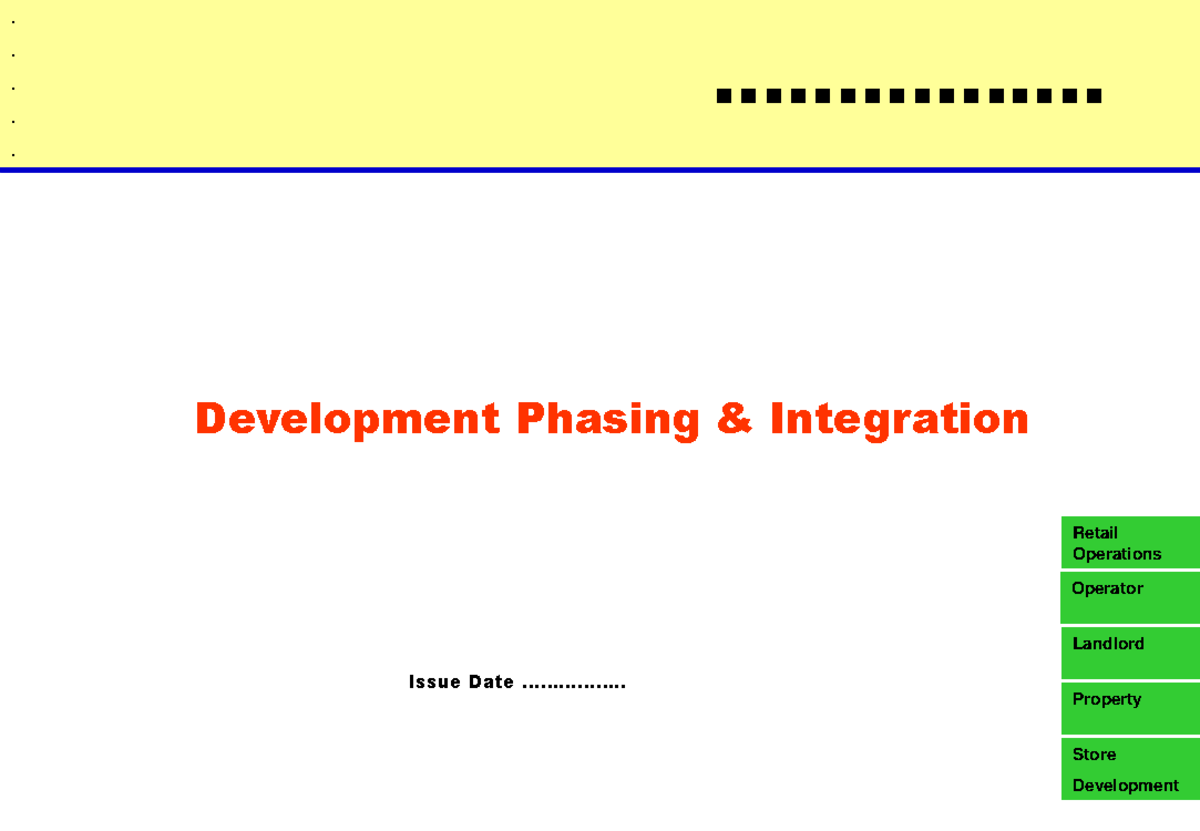 Development Phasing Integration for Retail Operations (Course Code: 3.4 ...