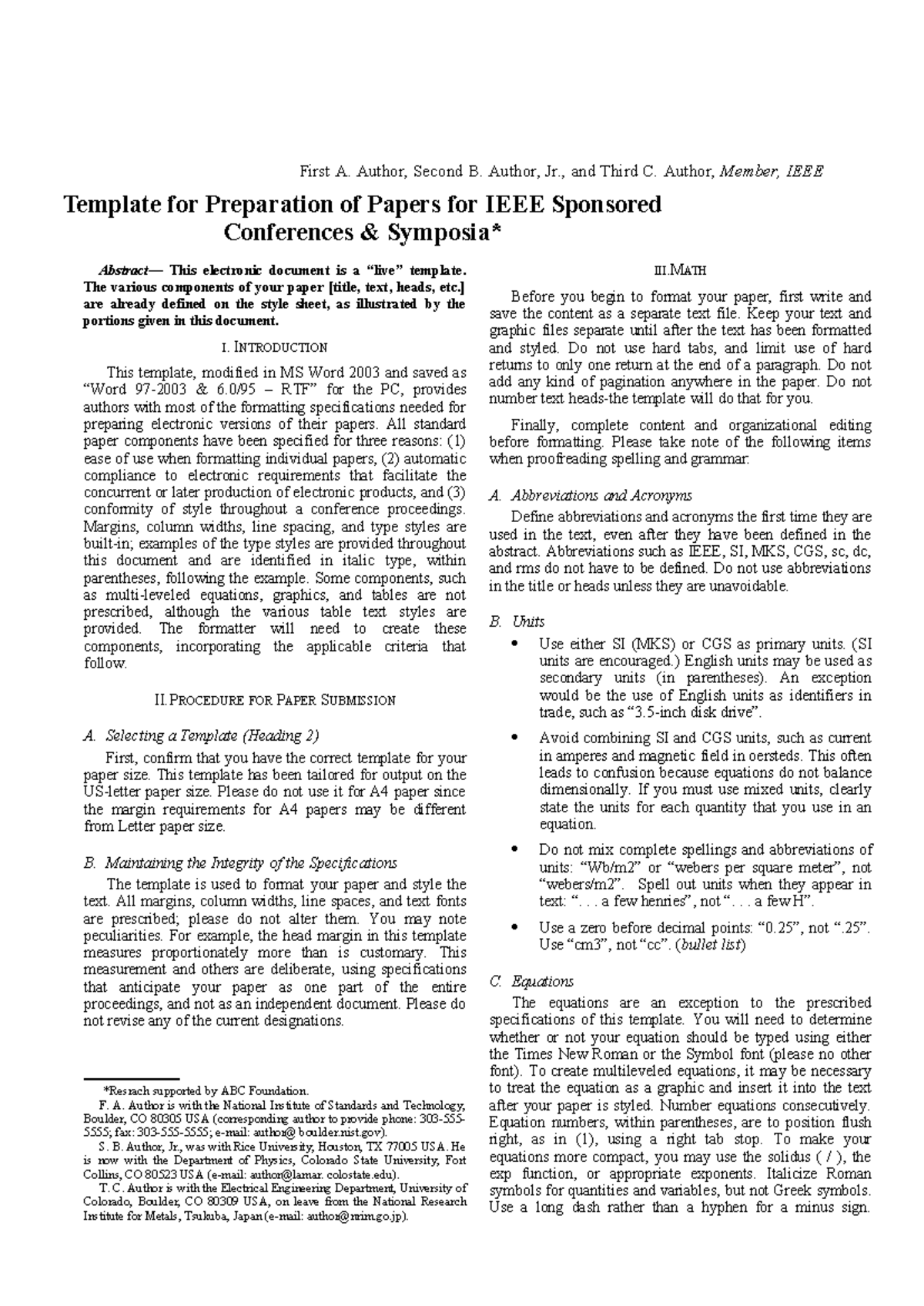 Template for Paper Preparation for Sponsored Conferences (CSS A4) - Studocu