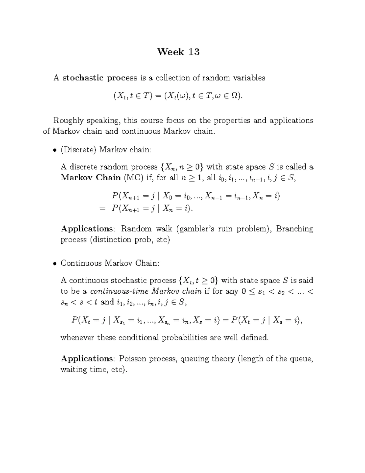 STAT3021-1 Final Exam Paper on Stochastic Processes, 2023 - Studocu