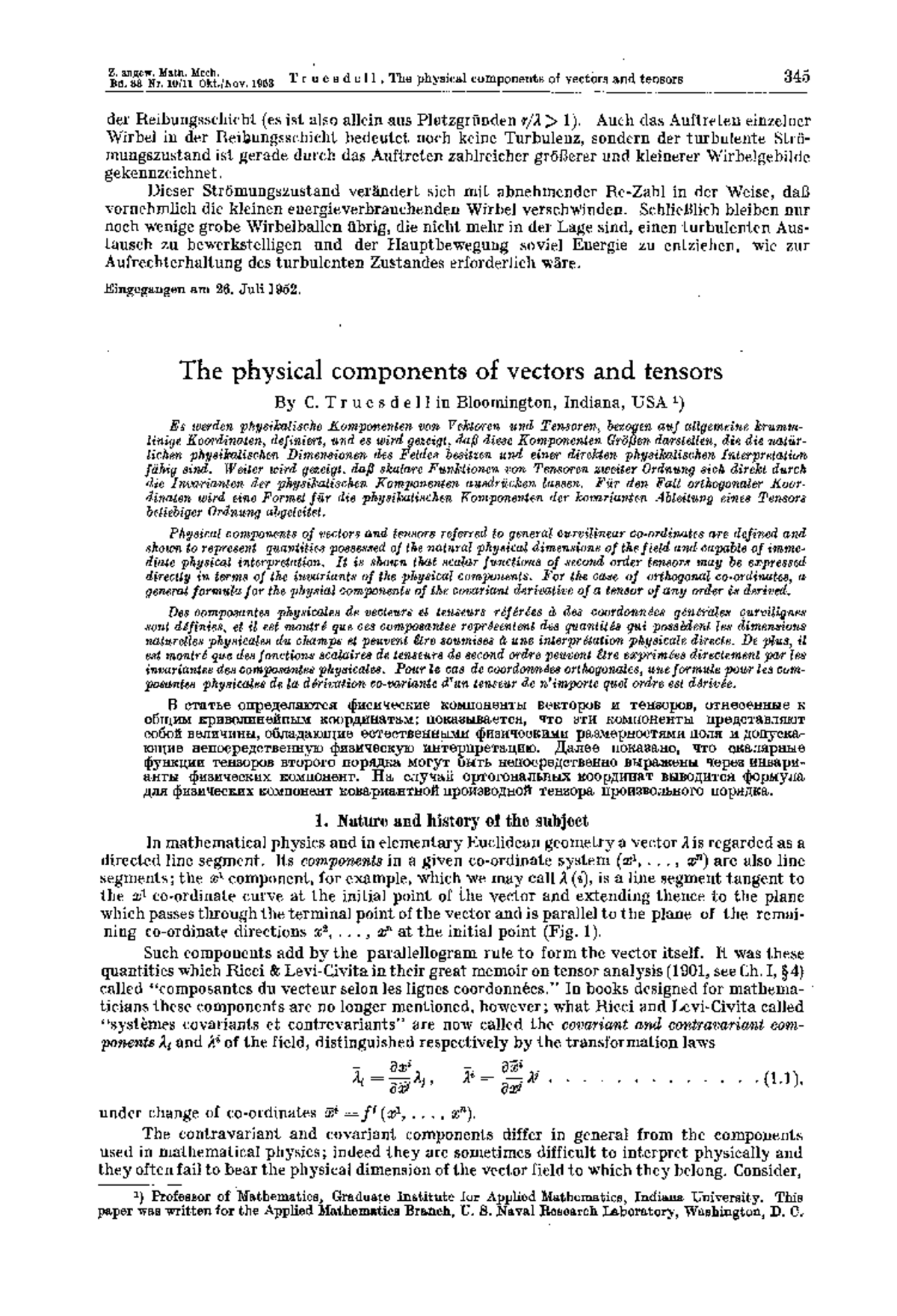 The physical components of vectors and tensors (ZAMM - Journal of ...