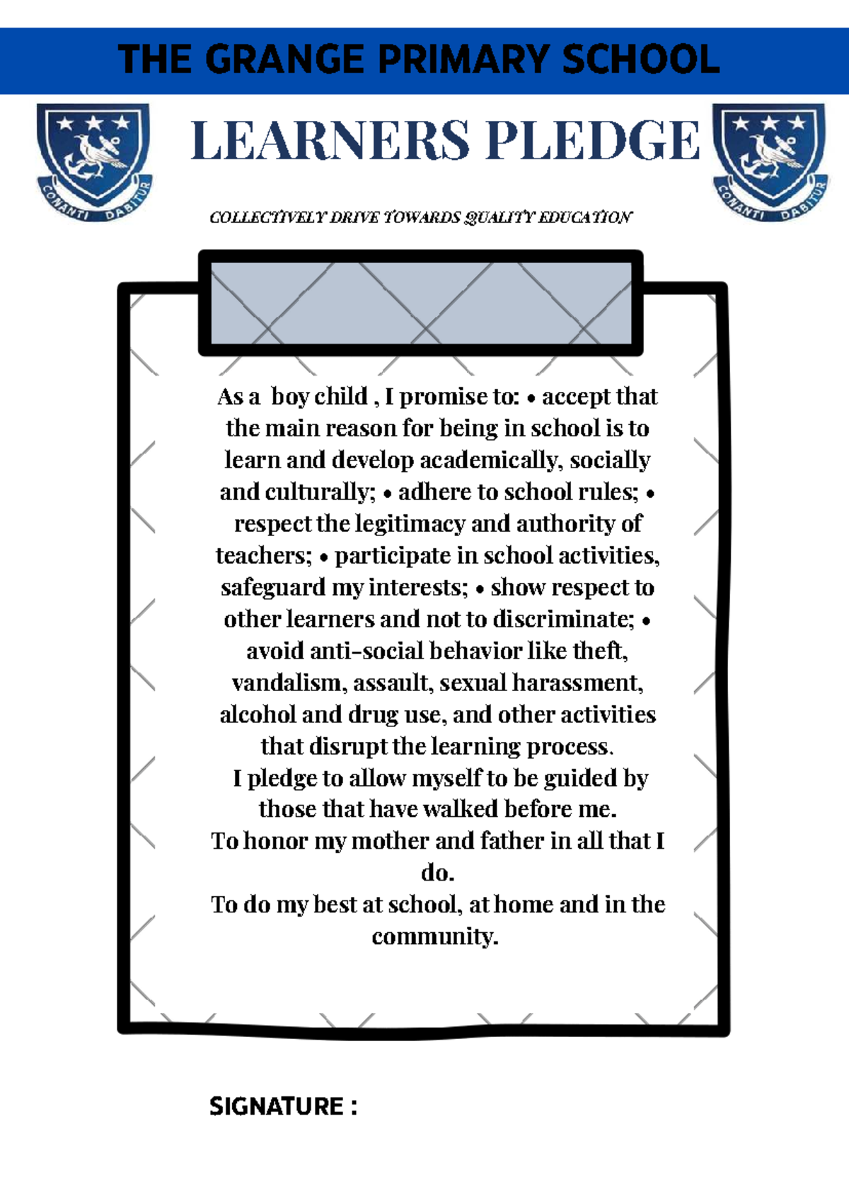 Earth Day Pledge Worksheet: Commitment to Quality Education - Studocu