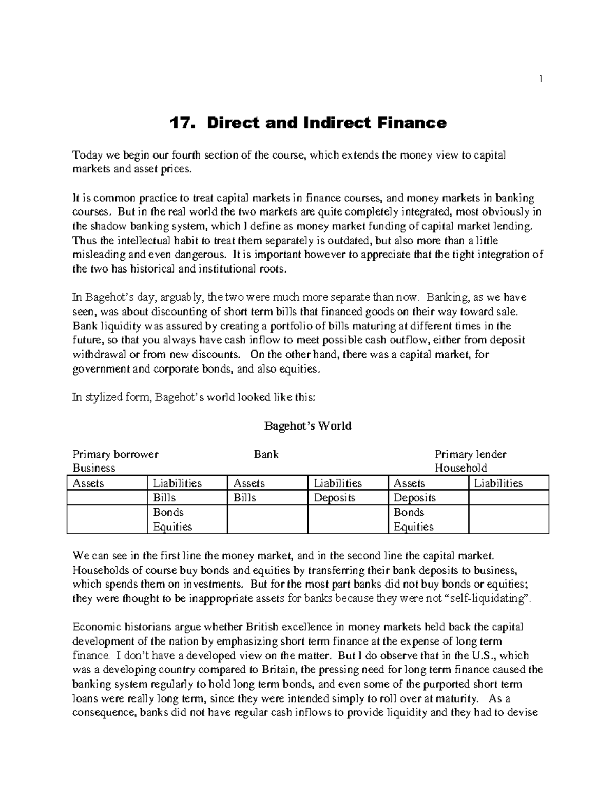Lec 17 Direct and Indirect Finance - 17. Direct and Indirect Finance ...