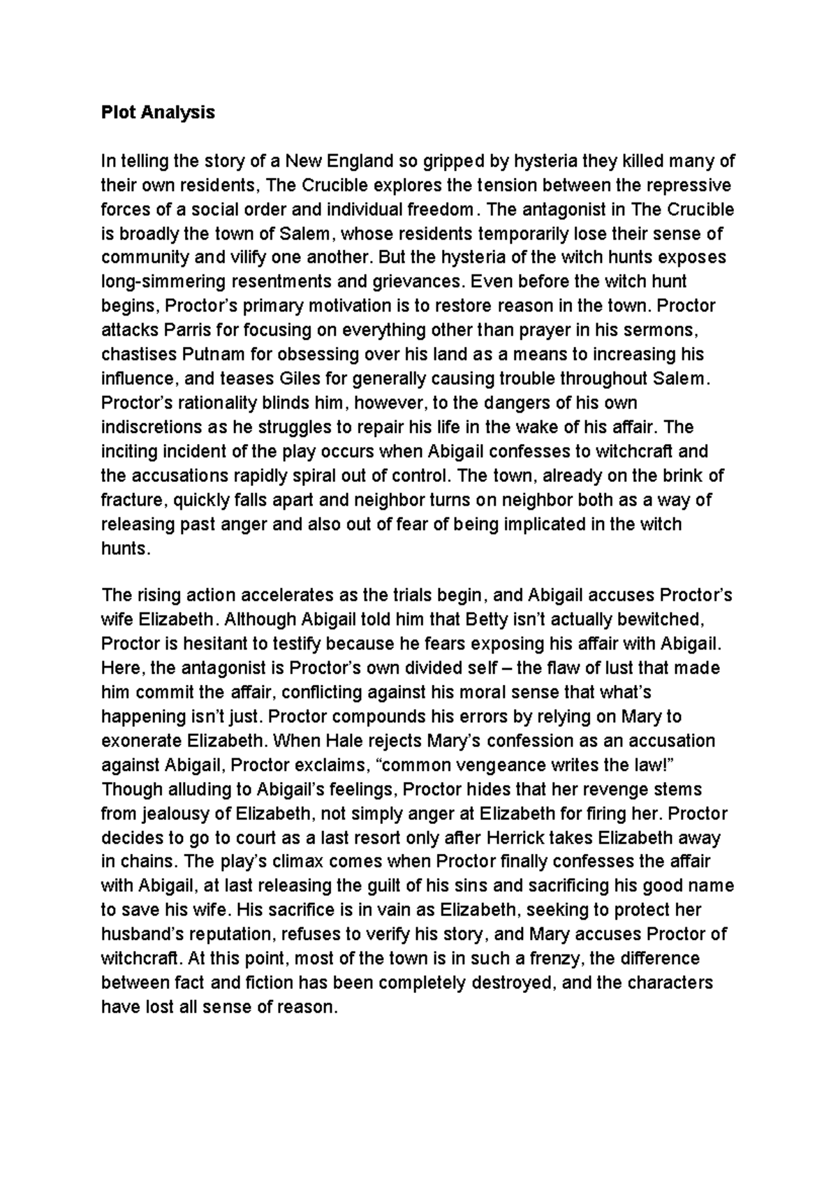 The Crucible (ENG 101): Themes, Context, Quotes & Analysis - Studocu