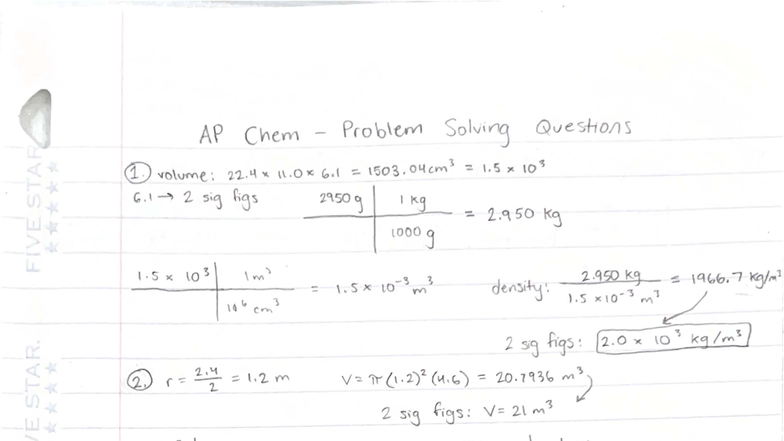 AP Chem - Problem Solving Questions and Solutions - Studocu