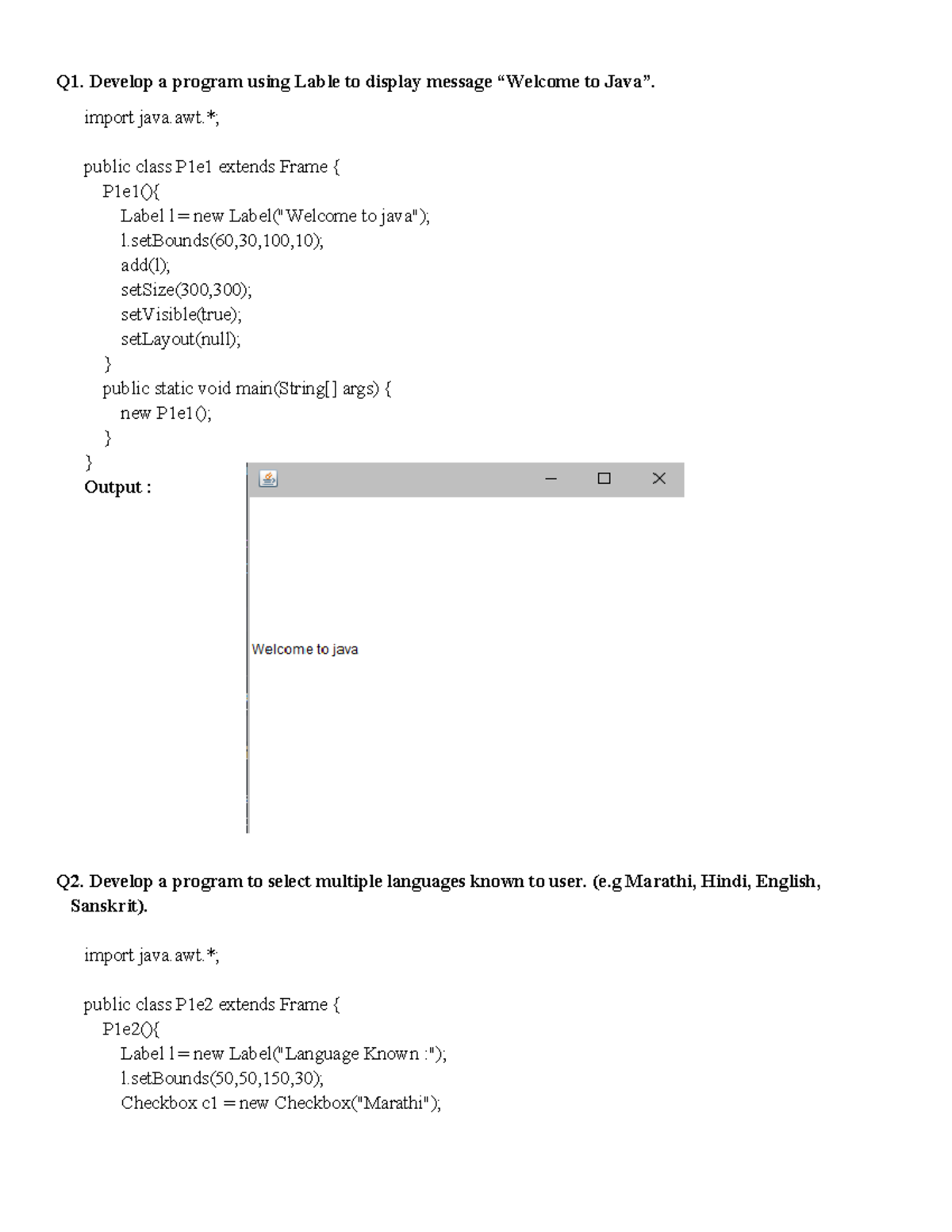 Practical No. 1 - Java GUI Program Development Guide - Studocu