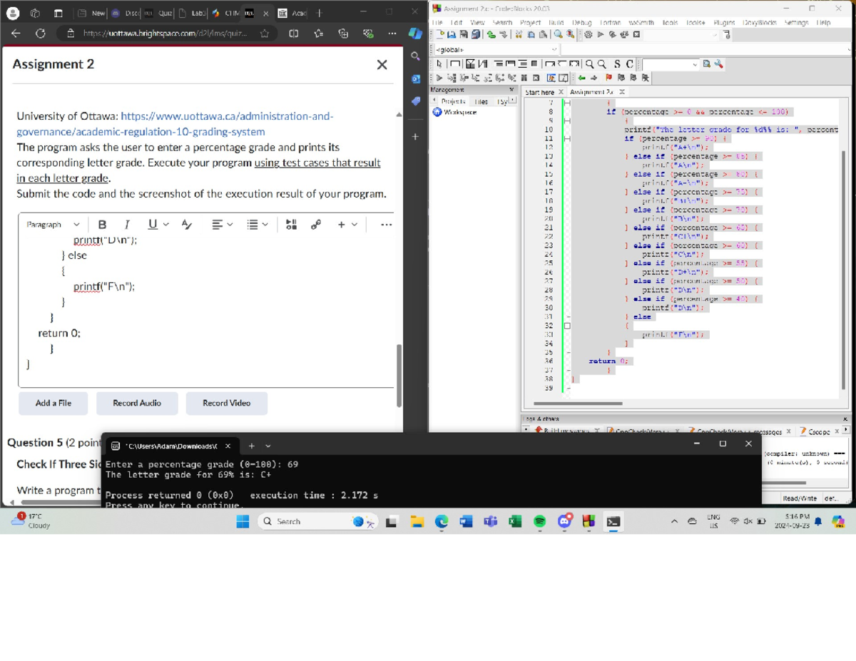 Assignment 2 - Execute your program using test cases that result 14 ...
