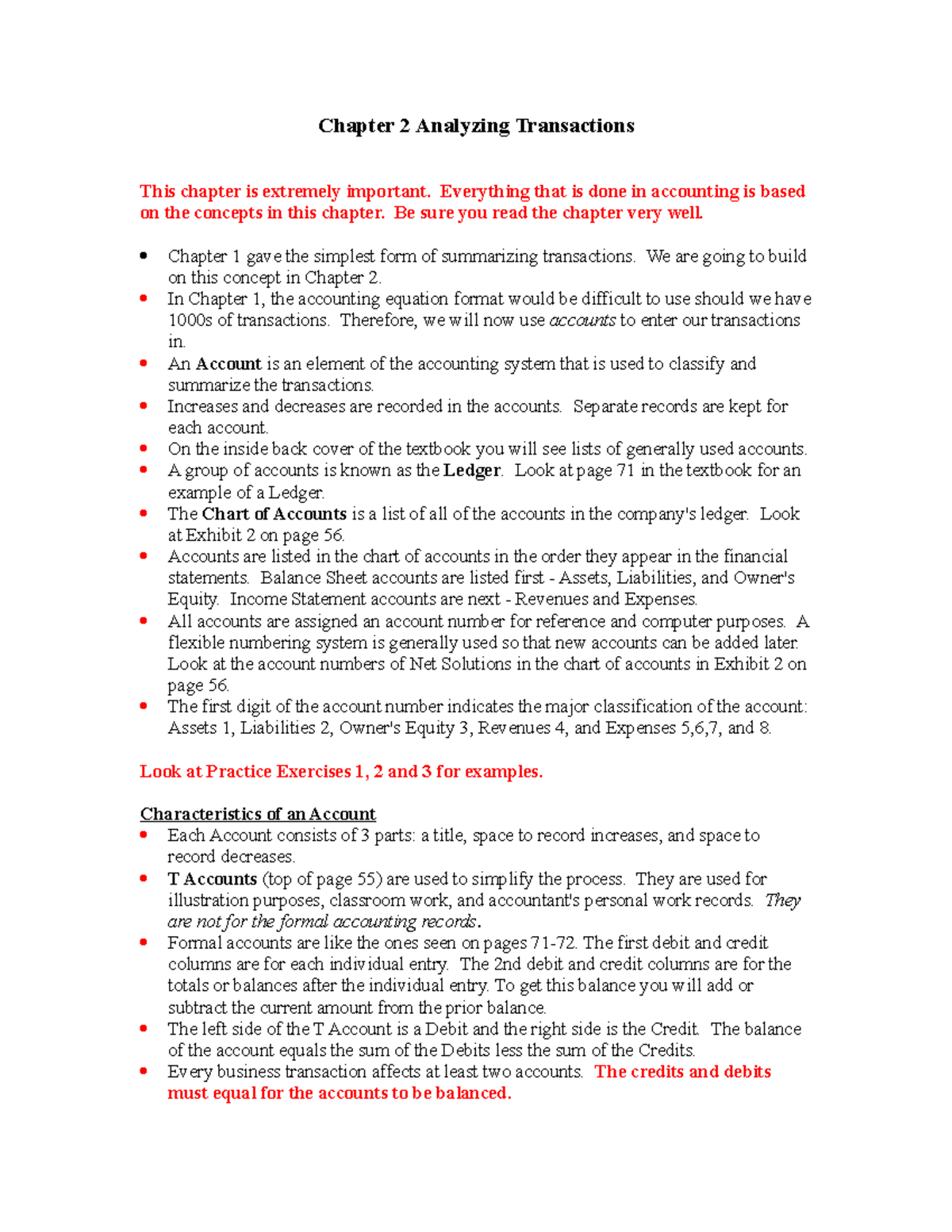 Chapter 2 Lecture Notes - Chapter 2 Analyzing Transactions This chapter ...