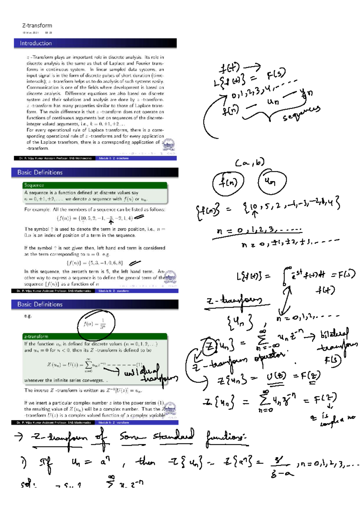 Module 7: Z Transform in Discrete Analysis - Lecture Notes - Studocu