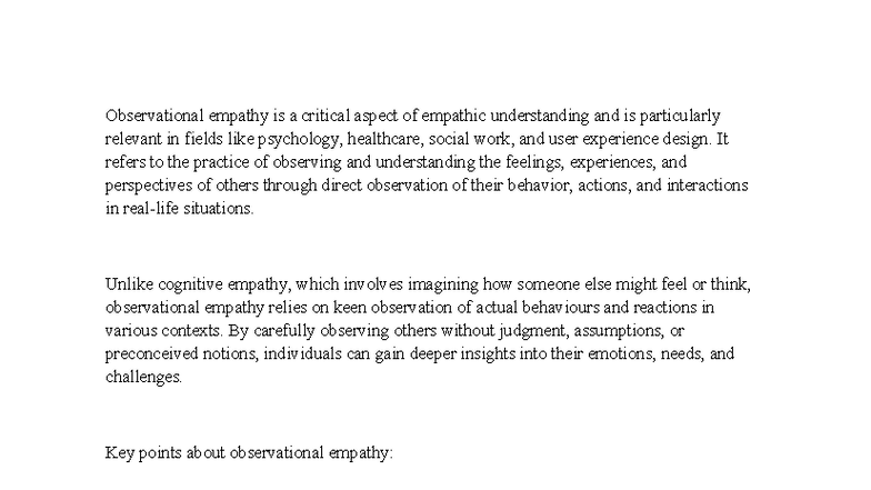 Course Code: PSY 101 - Observational Empathy in Psychology and Design ...