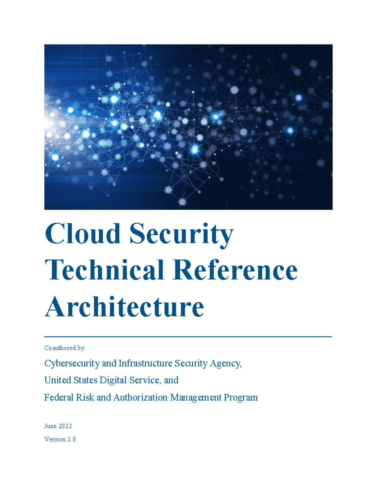 Cloud Security Technical Reference Architecture (Version 2.0) - June ...