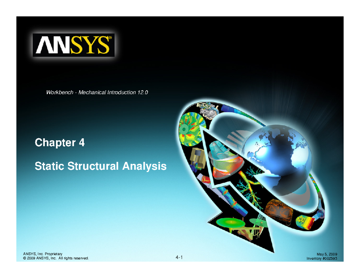 WB-Mech 120 Chapter 4: Static Structural Analysis Overview - Studocu