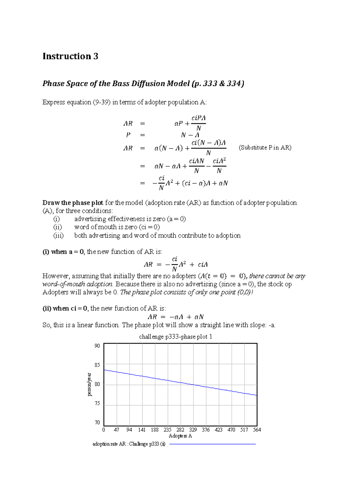 Instruction 3: Phase Space Analysis of the Bass Diffusion Model ...