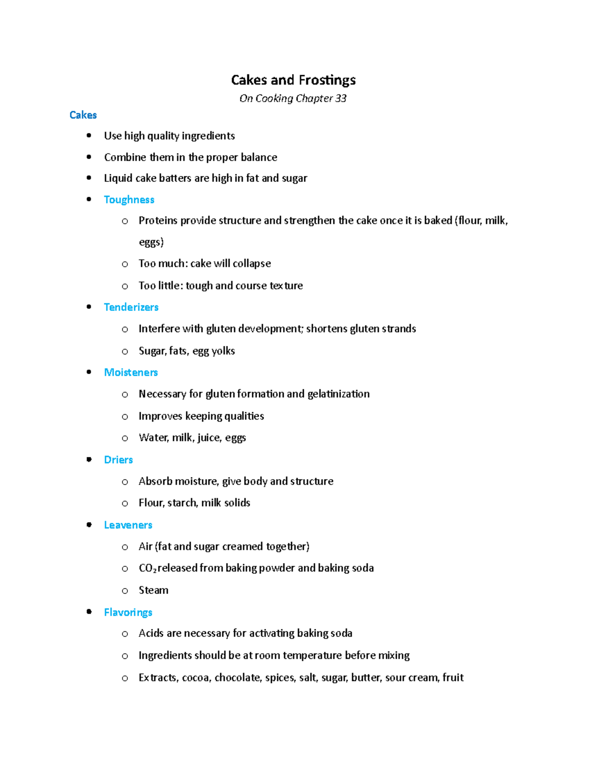 Chapter 33 - Cakes and Frostings - Cakes and Frostings On Cooking ...