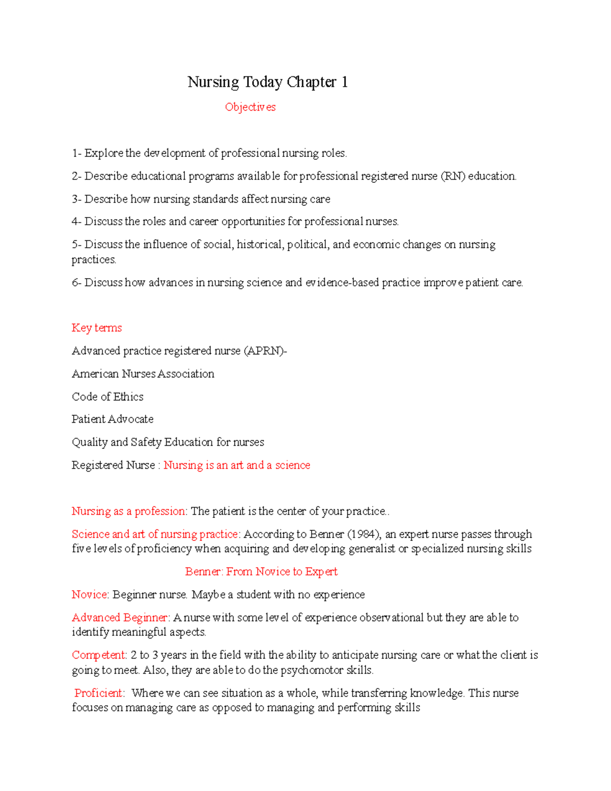 Nursing Today Chapter 1 - 2- Describe educational programs available ...