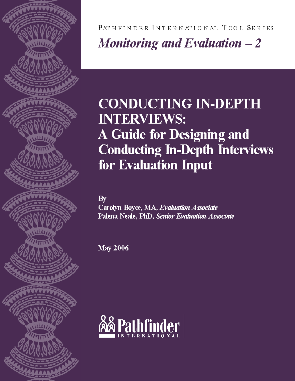 Conducting In-Depth Interviews for Evaluation: A Guide (M&E-2) - Studocu