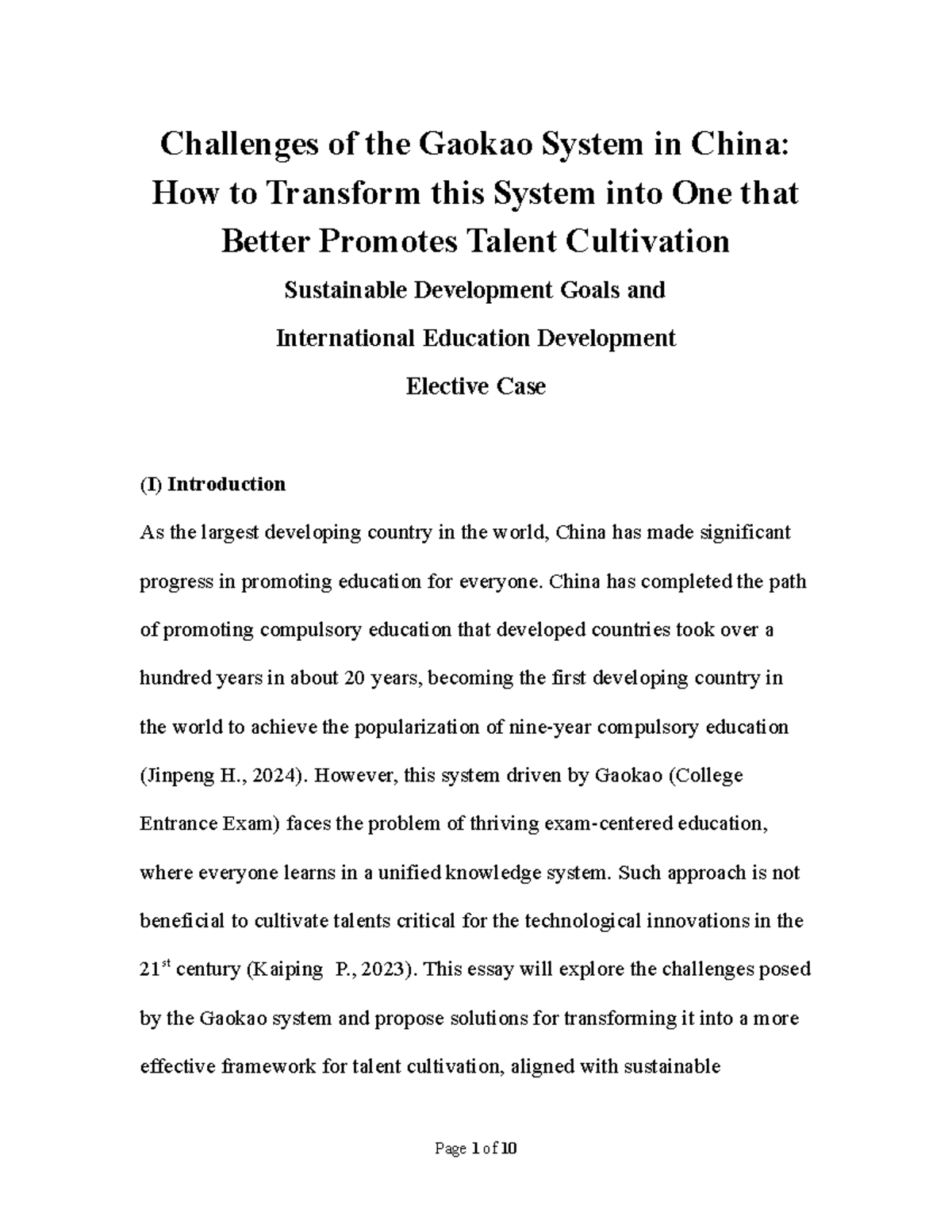 Transforming the Gaokao System: Challenges & Solutions for Talent ...