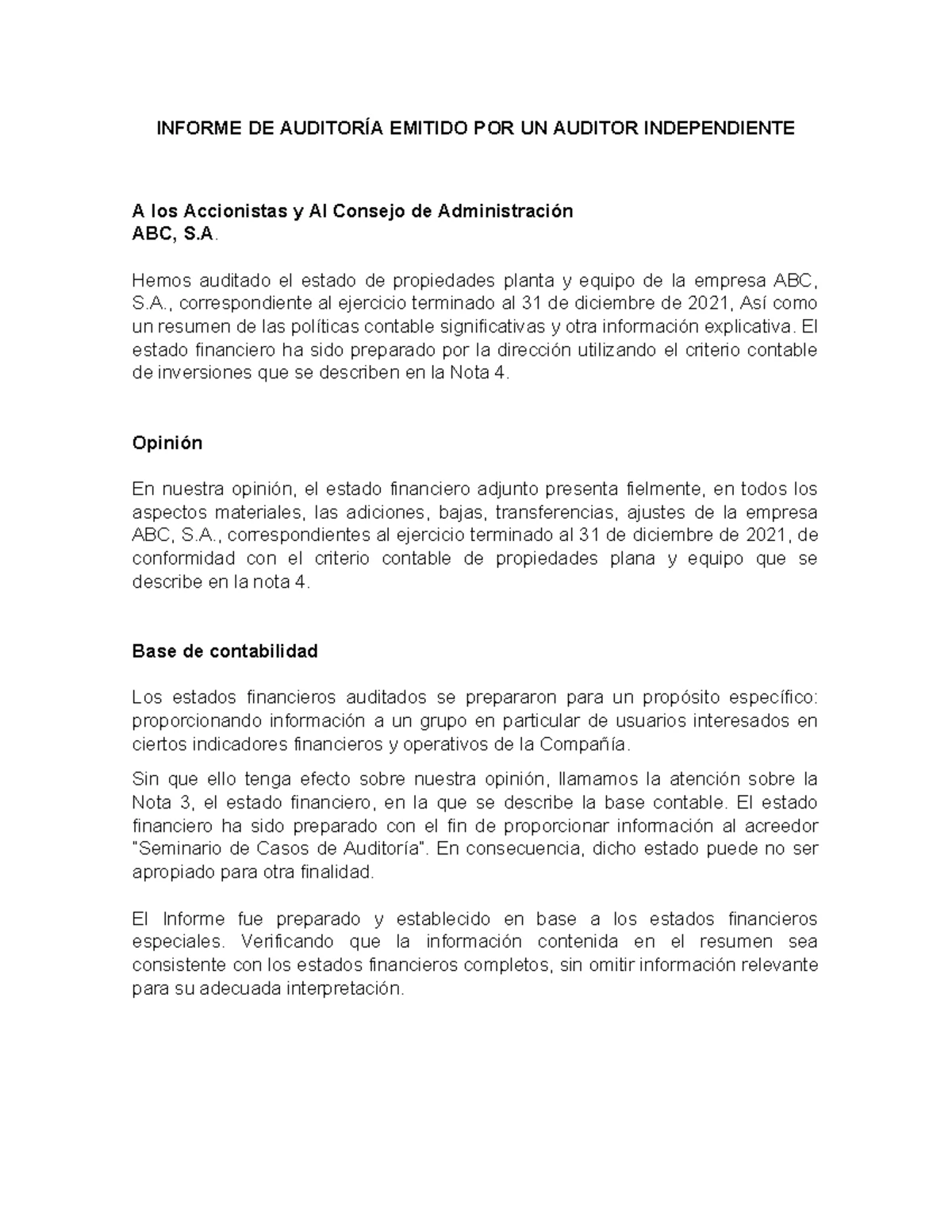 CASO PRÁCTICO NIA 710 - Informes y Opiniones de Auditoría 2016-2017 ...