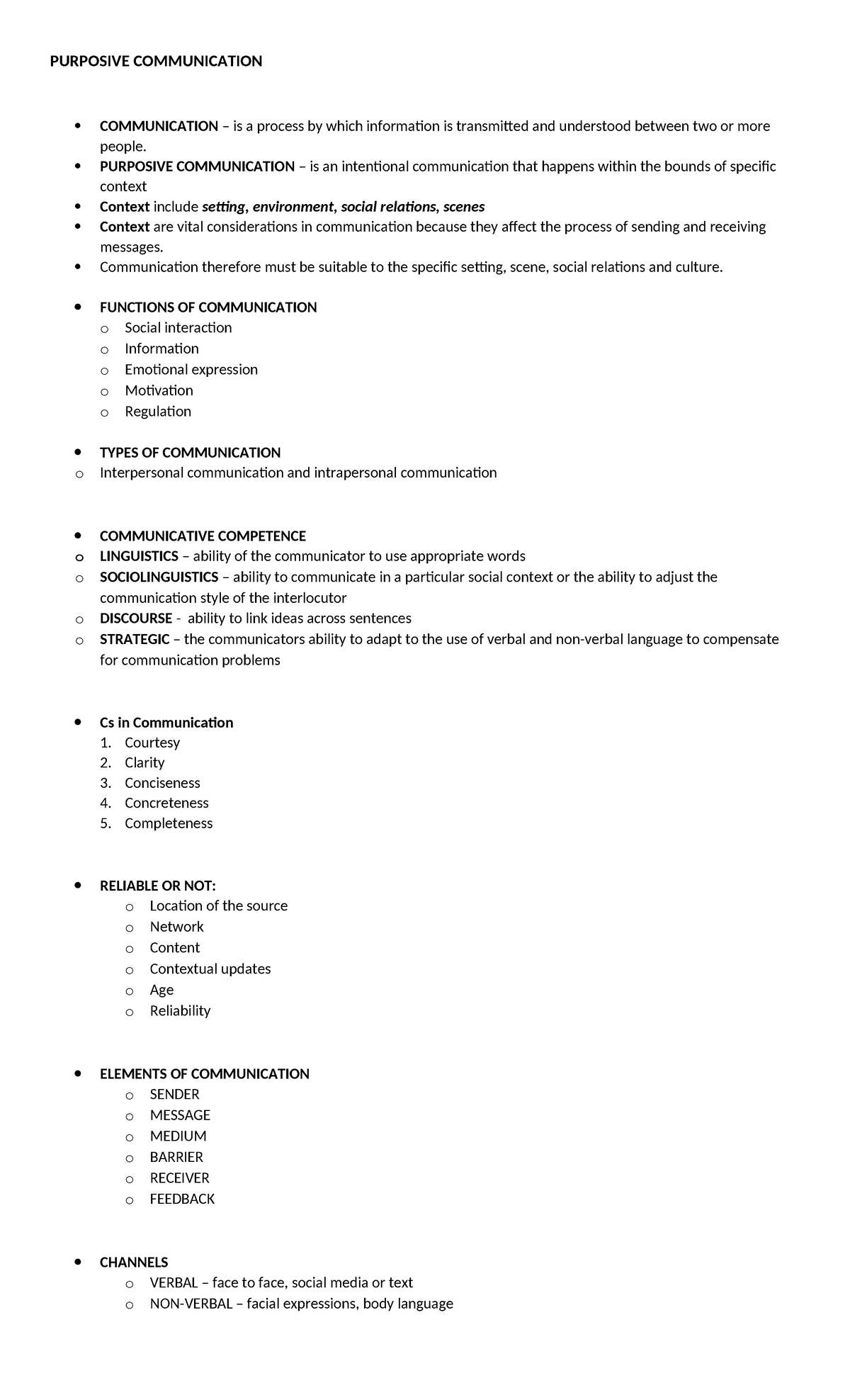 PURPOSIVE COMMUNICATION: Key Concepts and Functions - Studocu