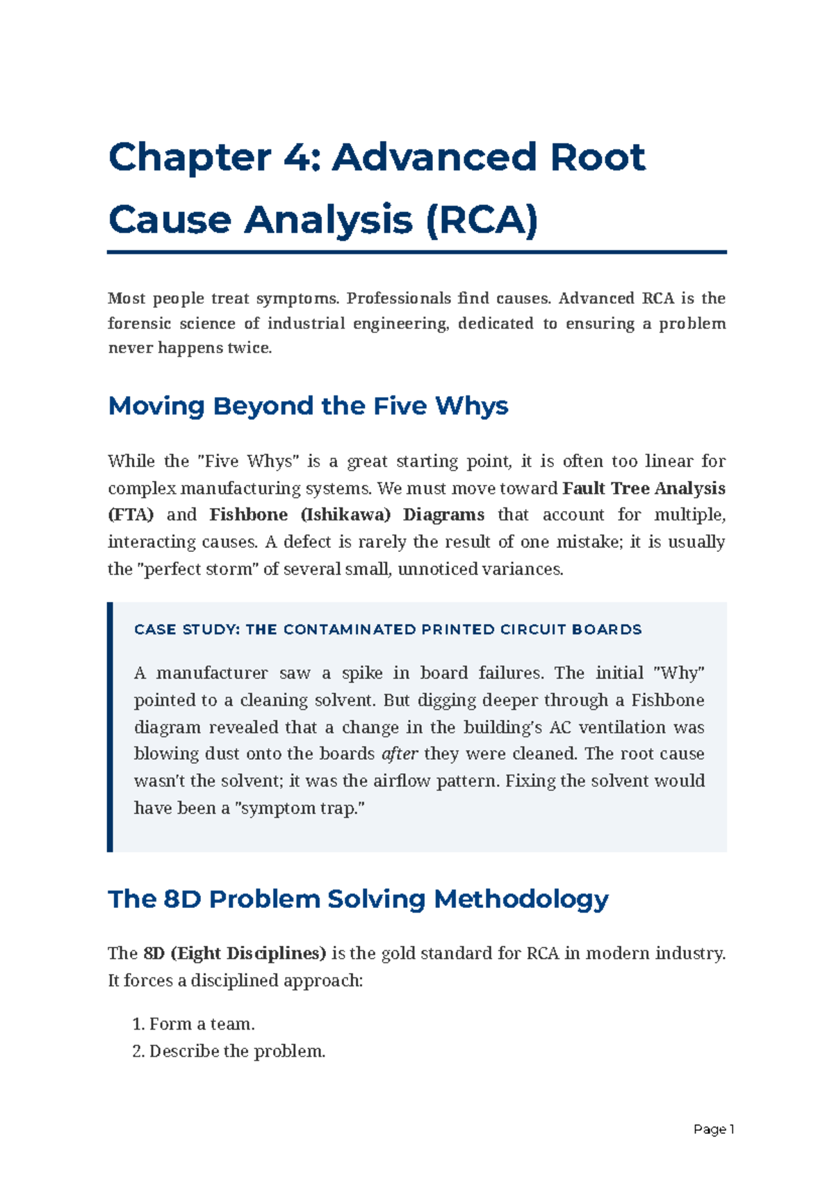 Chapter 4: Advanced RCA Techniques for Industrial Engineering - Studocu