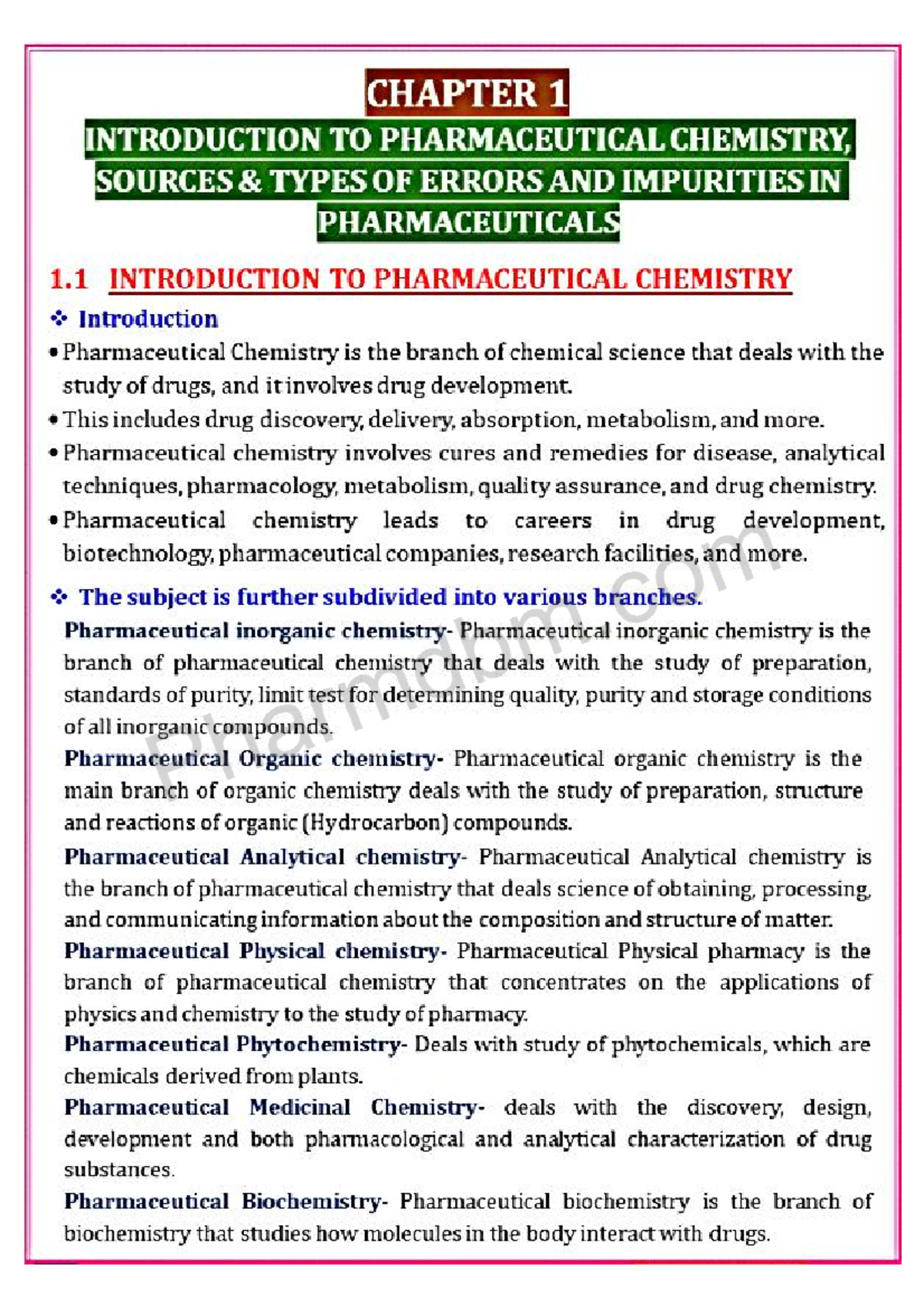 PHC 101: Chapter 1 - Intro to Pharmaceutical Chemistry & Error Types ...