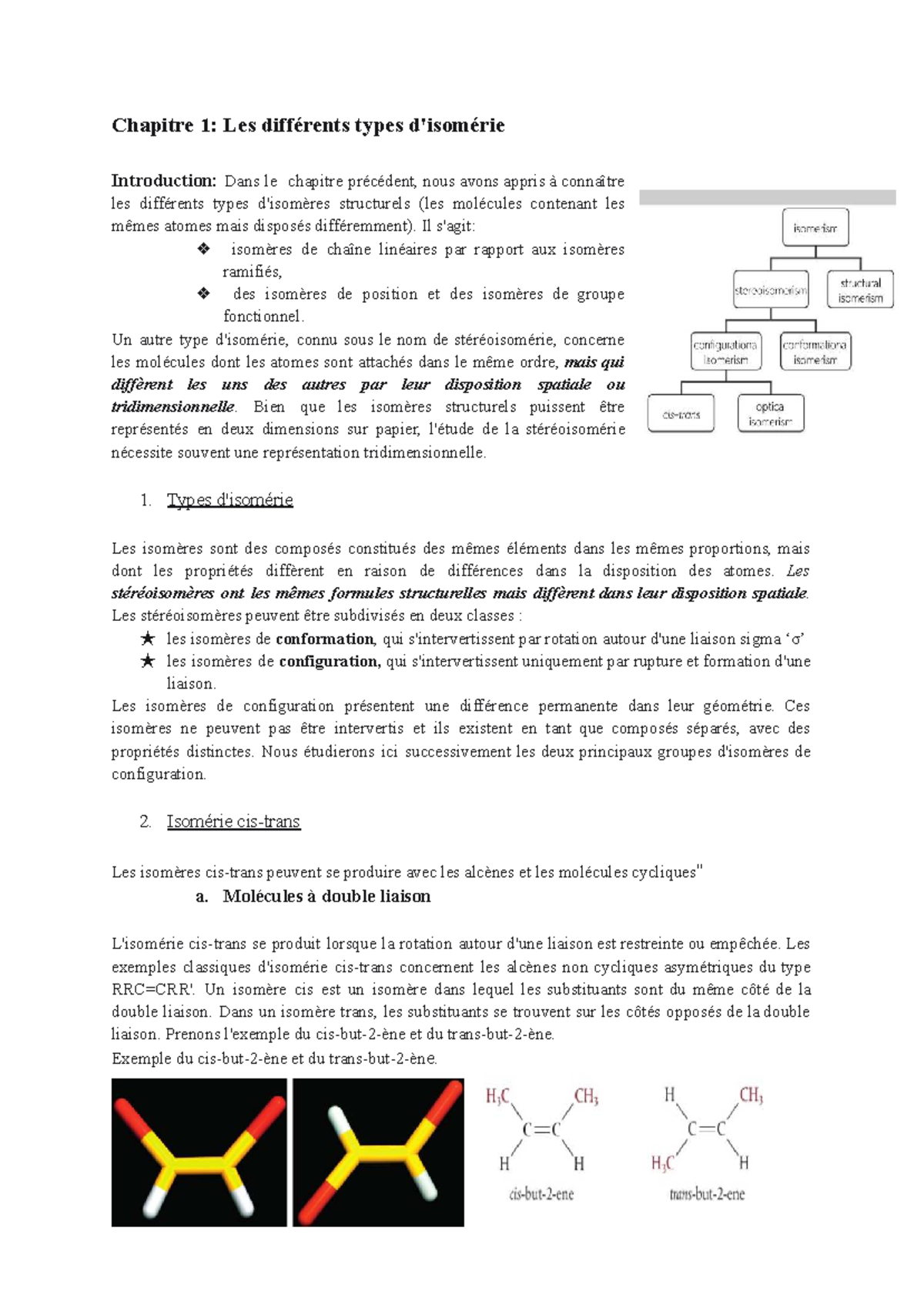Chapitre 1: Stéréoisomérie - Types et Propriétés (Module HL) - Studocu