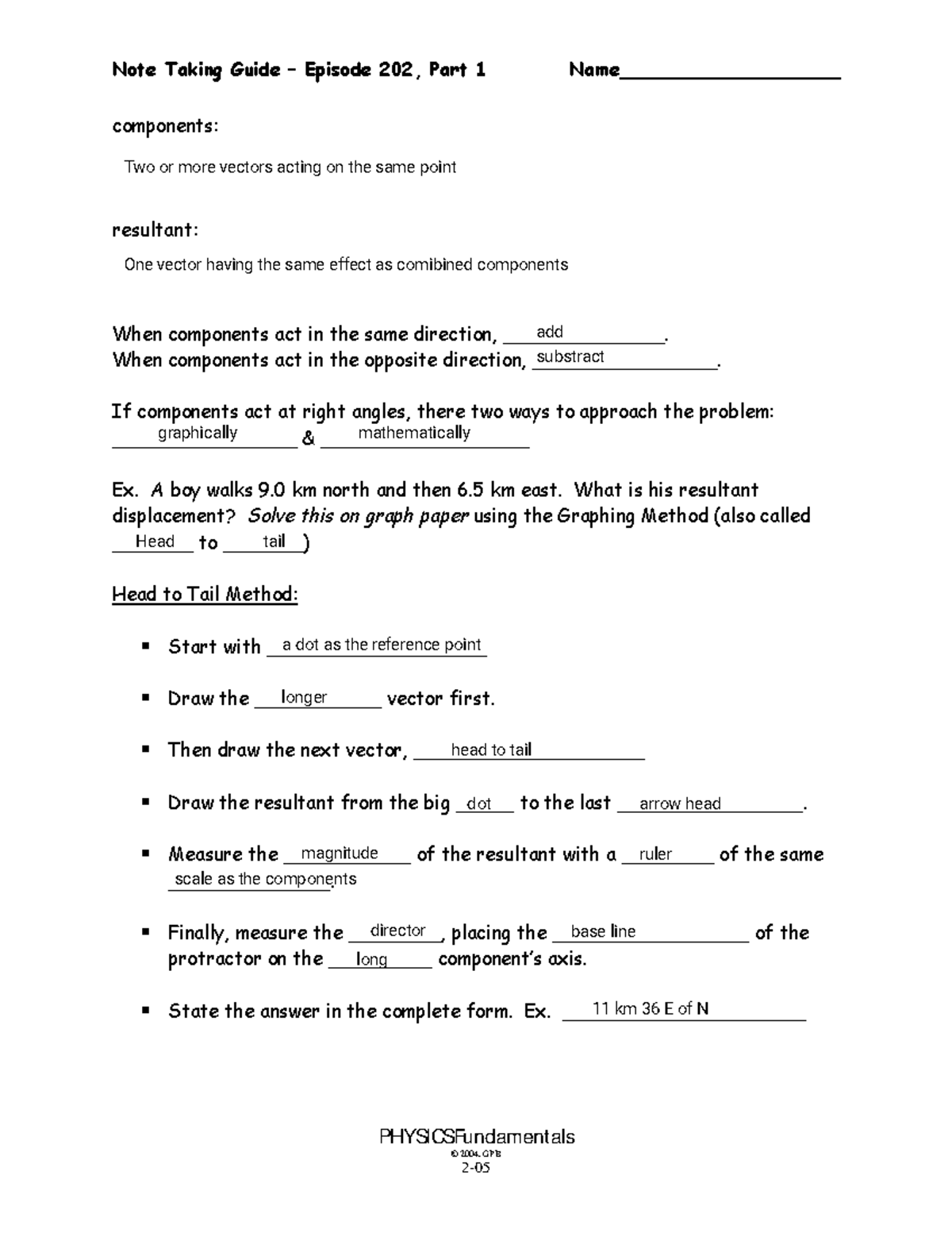 Kami Export - Note Taking Guide for Physics 202 - Episode 202, Part 1 ...