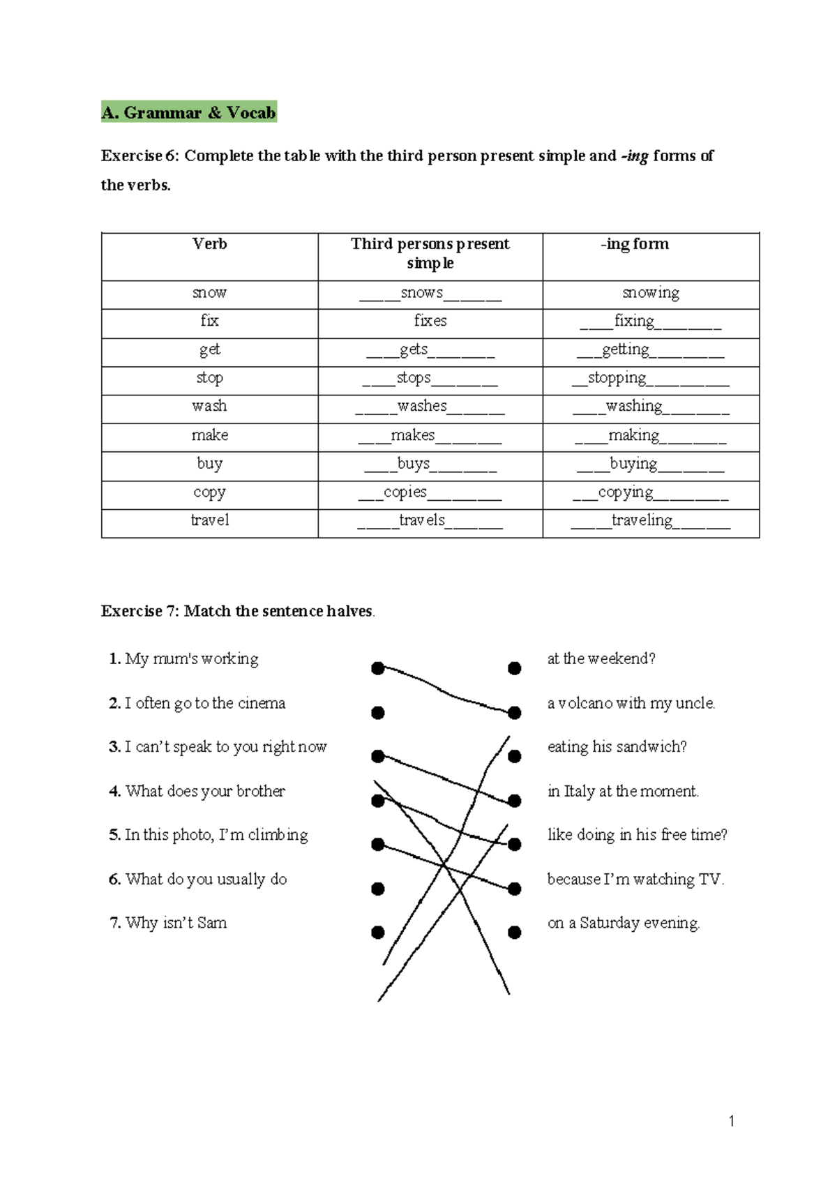 Unit 3 Lesson 2 - Grammar and Vocabulary Exercises - Studocu