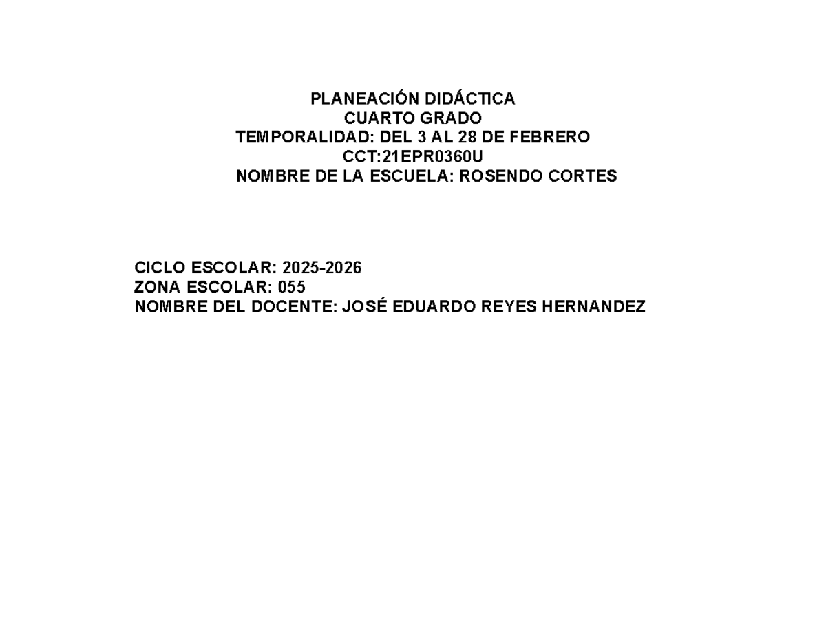 Planeación Didáctica 4° Grado: Proyecto "Un Viaje a Través del Tiempo ...