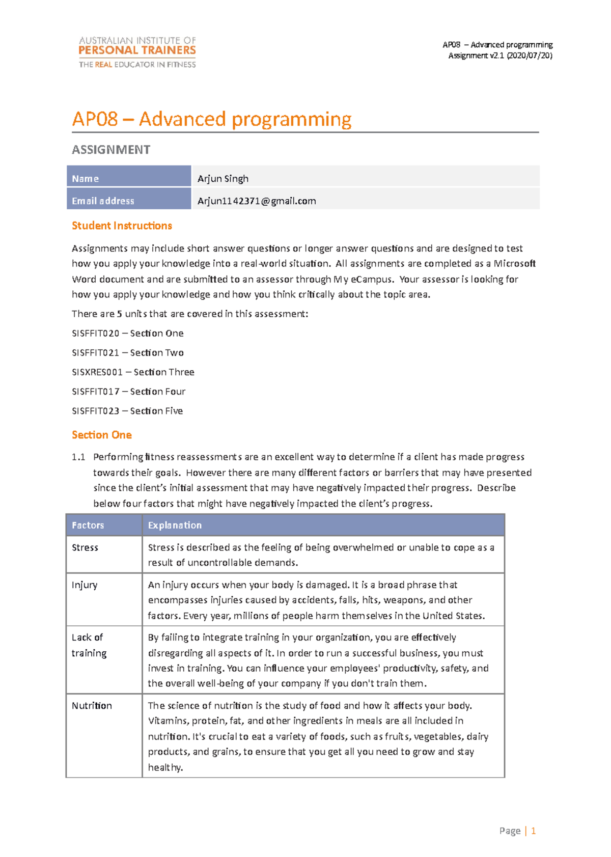 AP08 Assignment (Release 2) - AP08 – Advanced programming ASSIGNMENT ...
