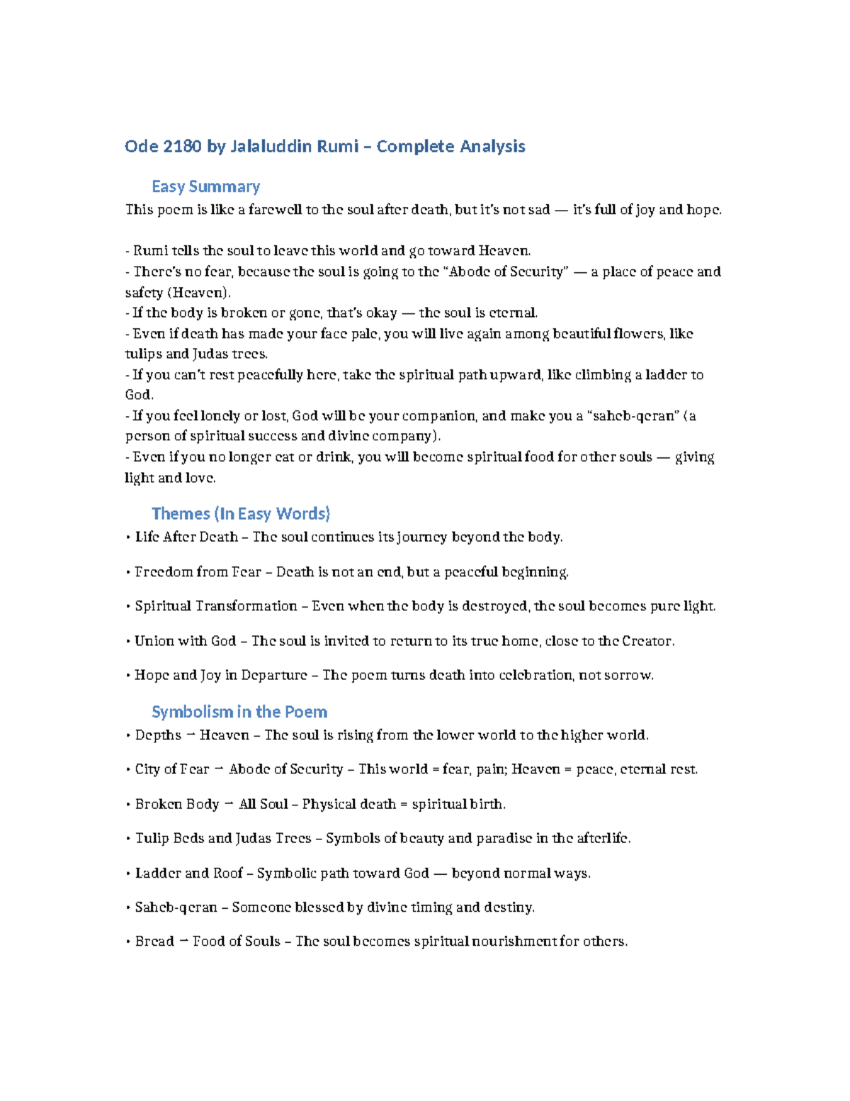 Ode 2180: Rumi's Poem Analysis on Life After Death and Spirituality ...