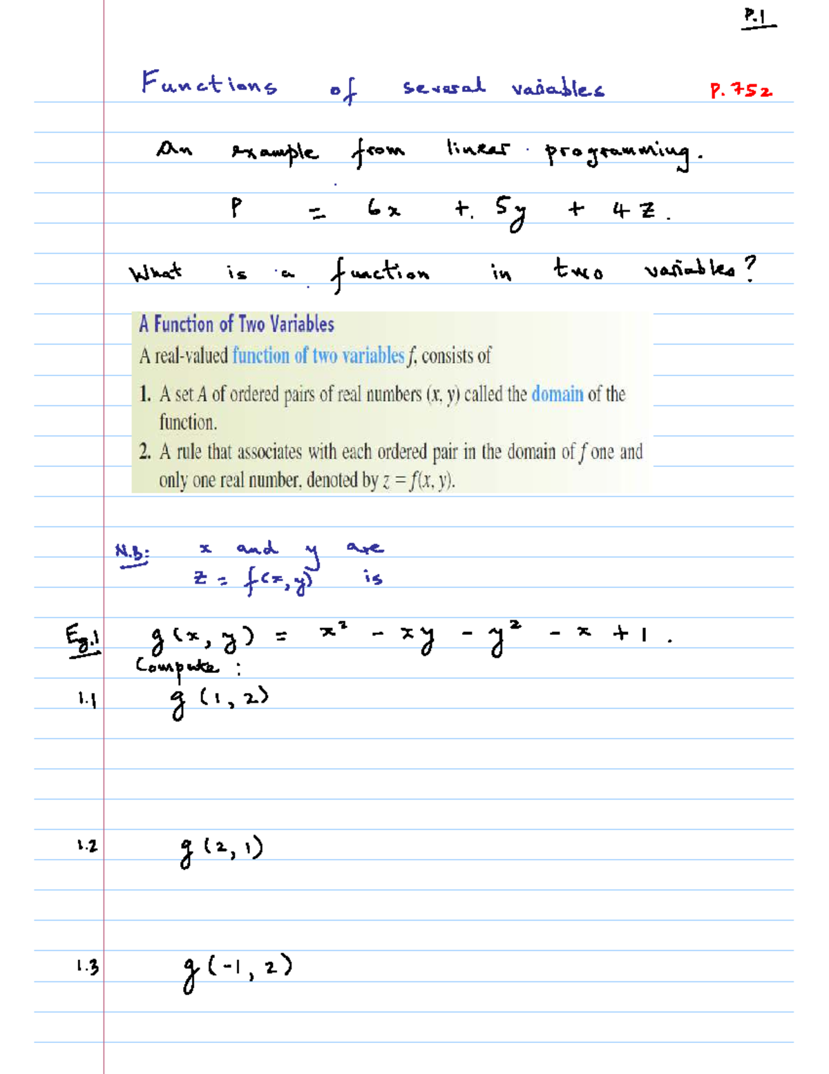 Functions of Several Variables: A Study Guide (Course Code: 35) - Studocu
