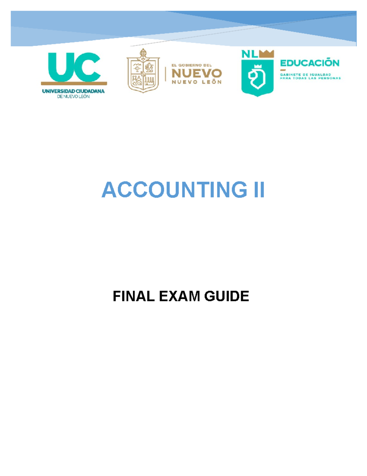 Accounting 2 final exam -guide - ACCOUNTING II FINAL EXAM GUIDE What is ...