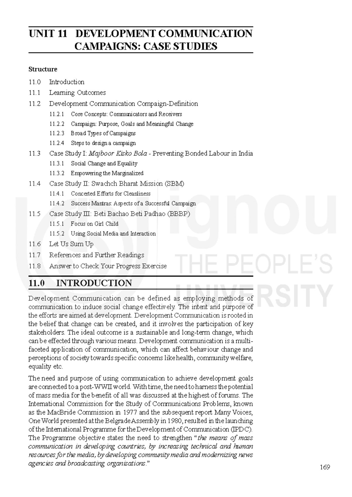 UNIT 11: Development Communication Campaigns - Case Studies and ...
