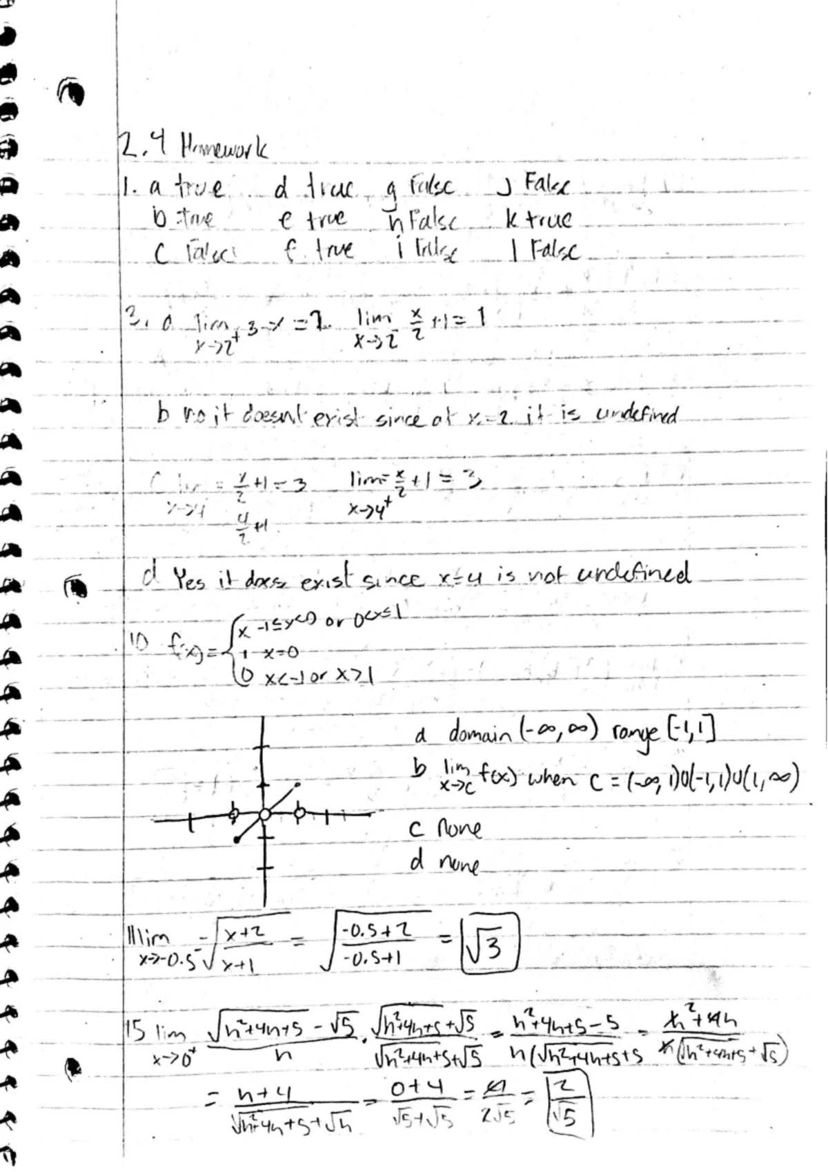 Math Homework Sections 3: Limits and Functions Analysis - Studocu