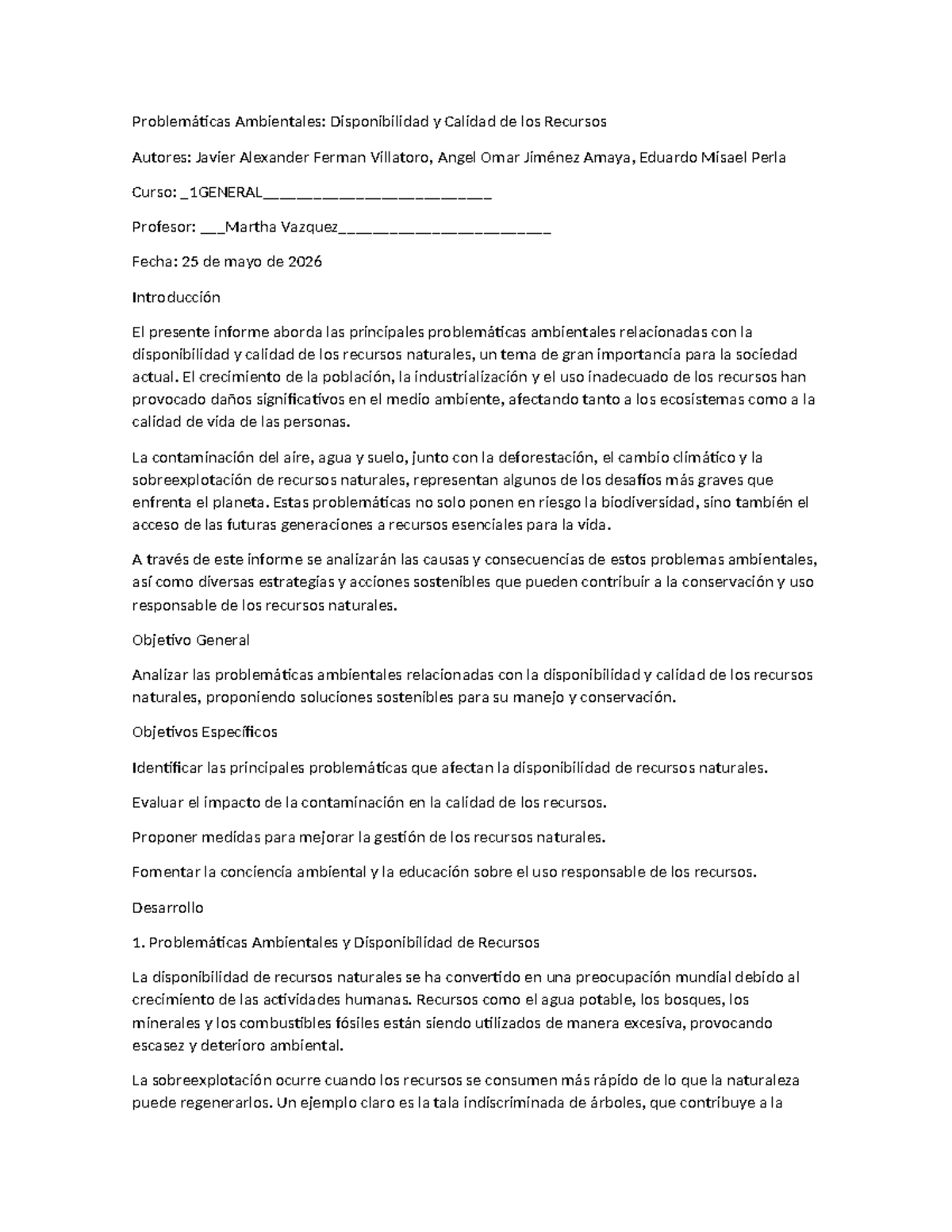 Análisis de Problemáticas Ambientales: Recursos y Contaminación - Studocu