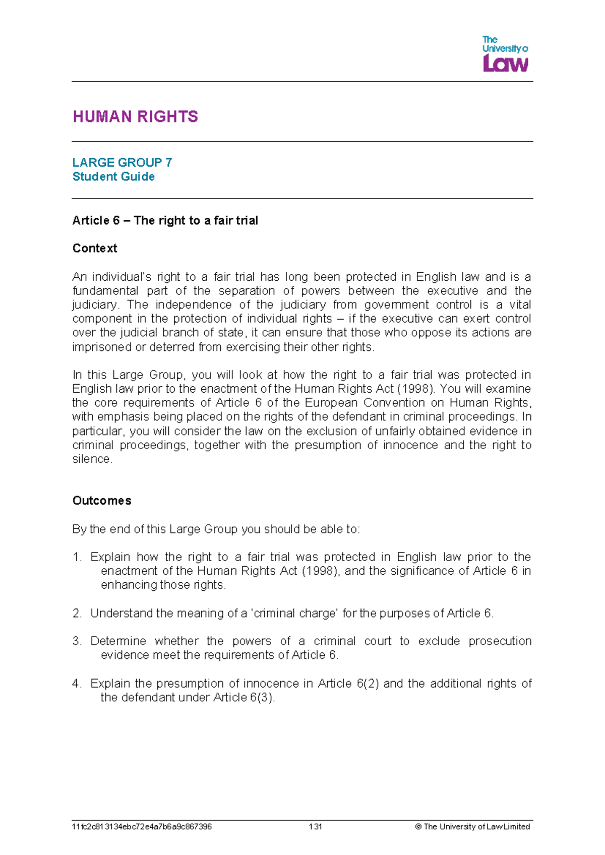 2324 hum level 6 lg07 ce01 student guide - HUMAN RIGHTS LARGE GROUP 7 ...